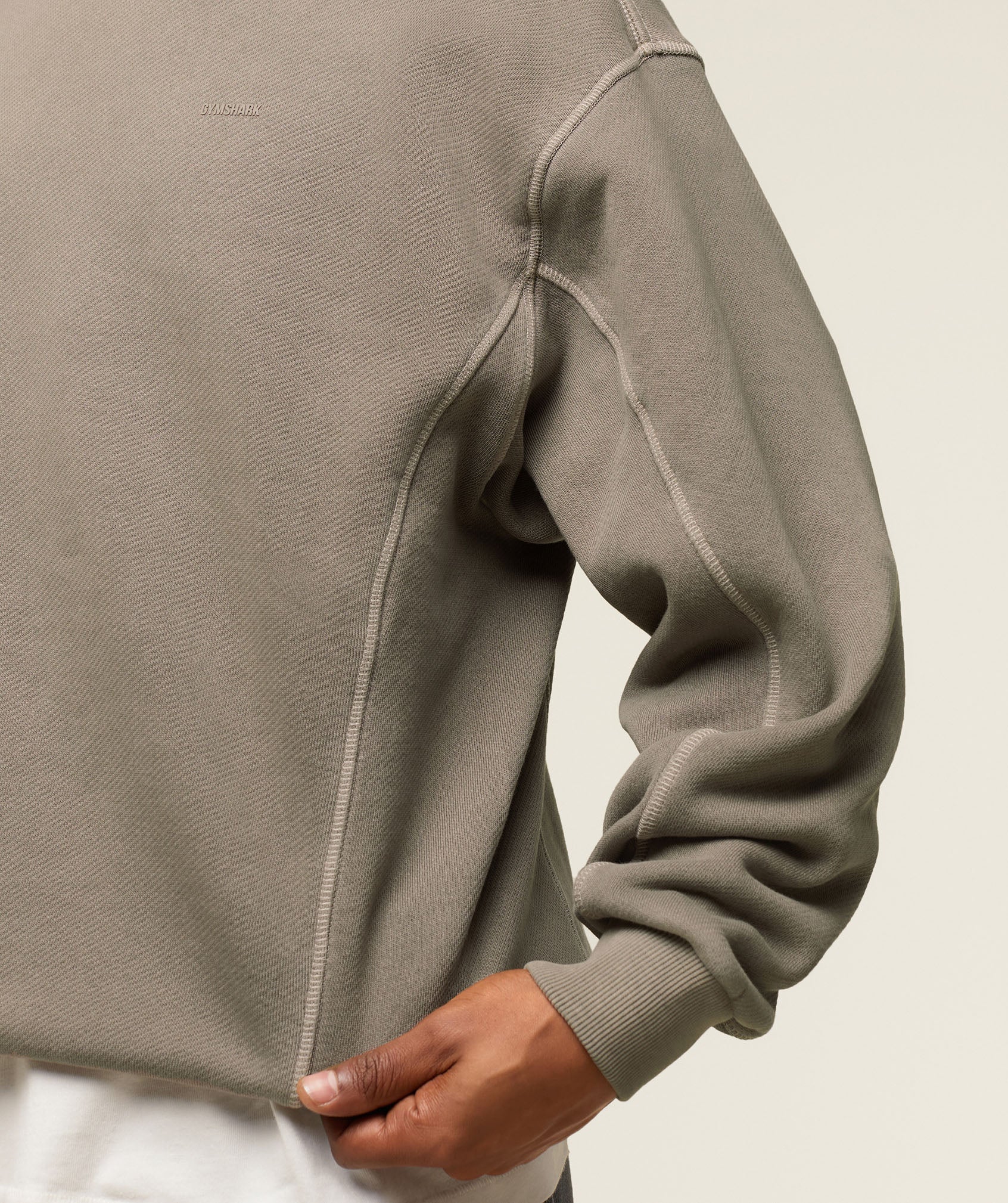 Gymshark everywear Relaxed Stitch Sweatshirt - Linen Brown - Image 7