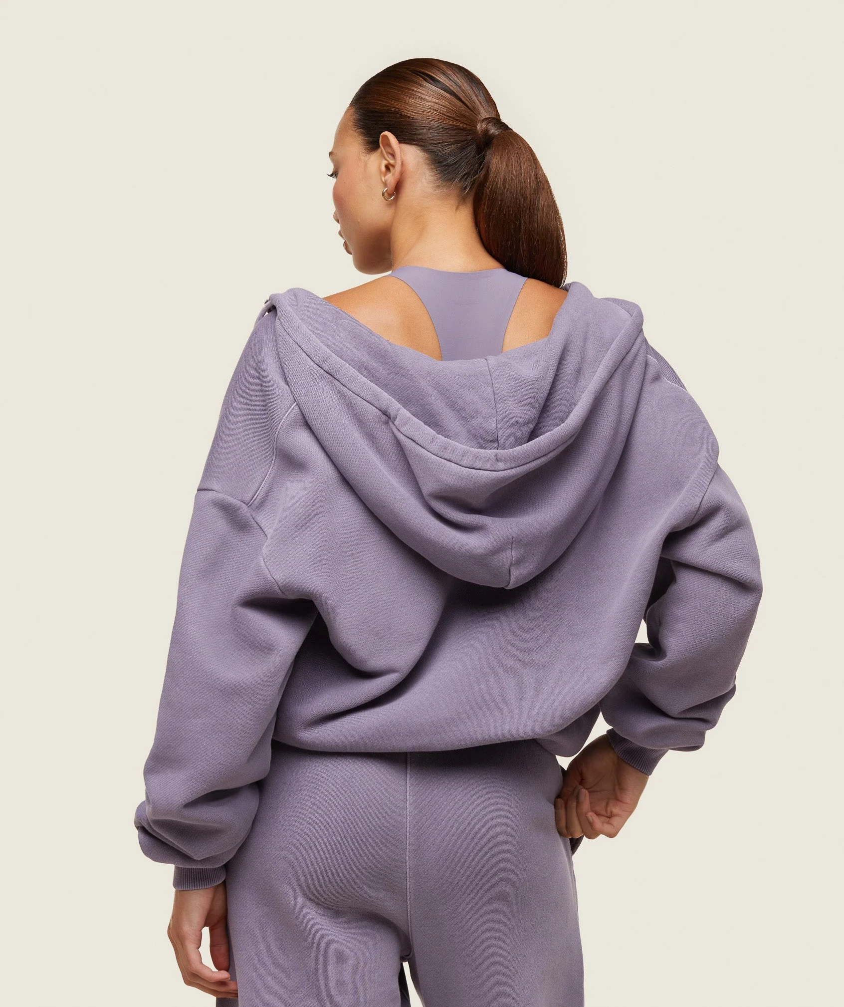 Gymshark everywear Relaxed Zip Hoodie - Fog Purple - Image 3