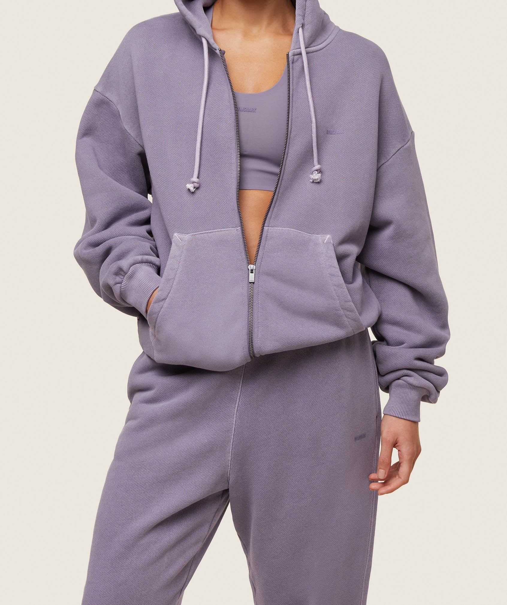Gymshark everywear Relaxed Zip Hoodie - Fog Purple - Image 4