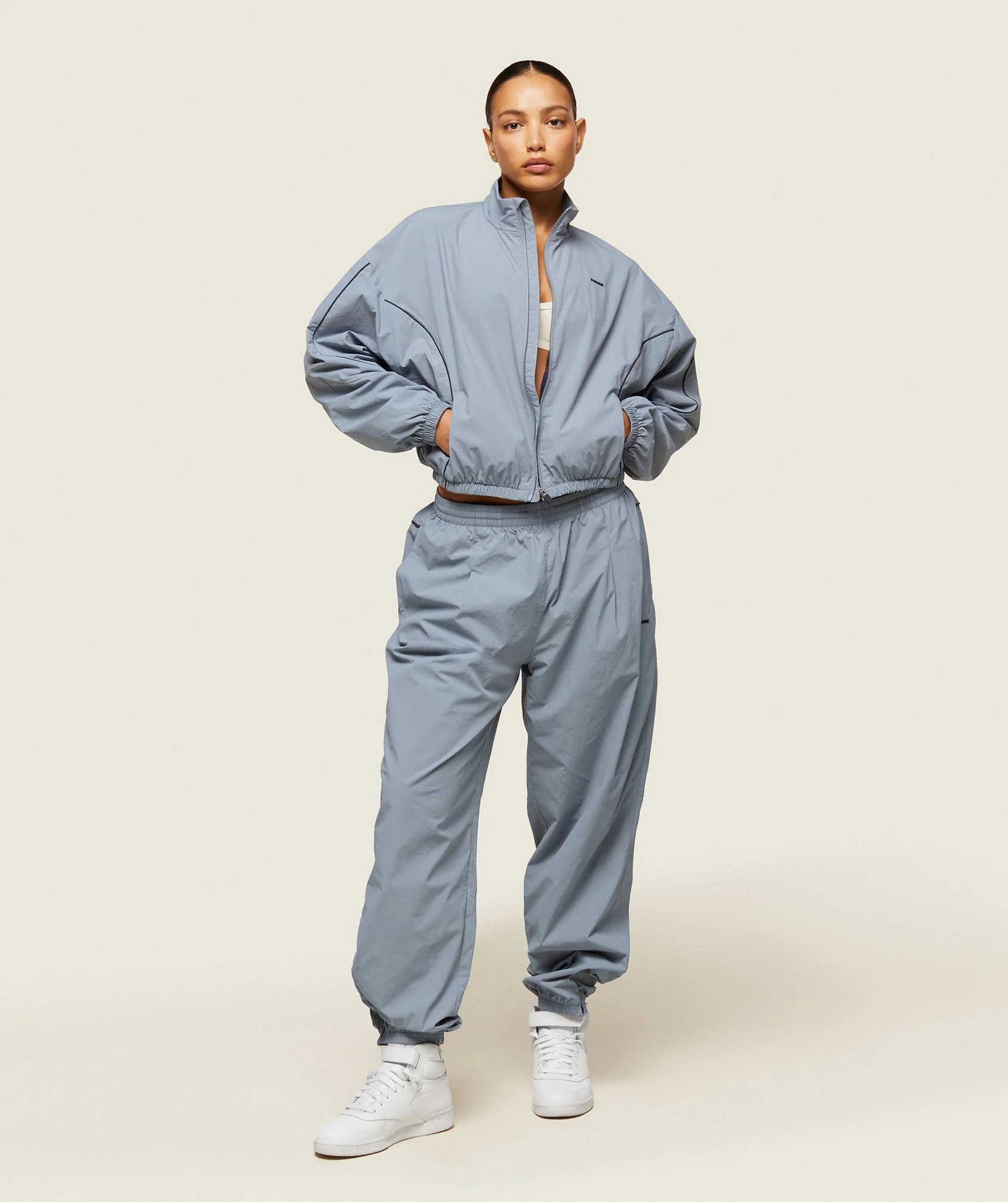 Gymshark everywear Retro Track Jacket - Denim Grey/Heavy Blue - Image 2