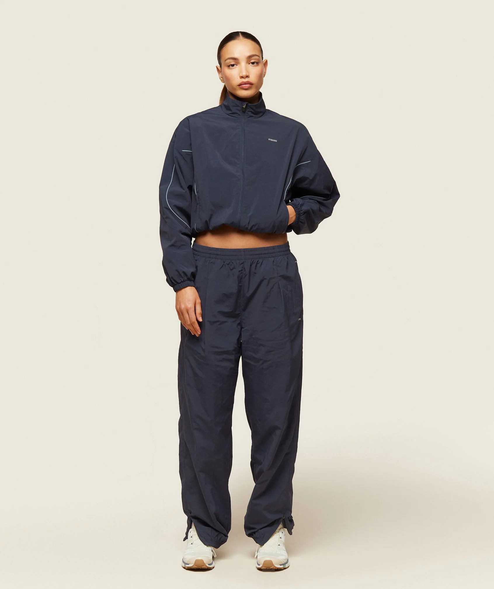 Gymshark everywear Retro Track Jacket - Heavy Blue/Denim Grey - Image 2