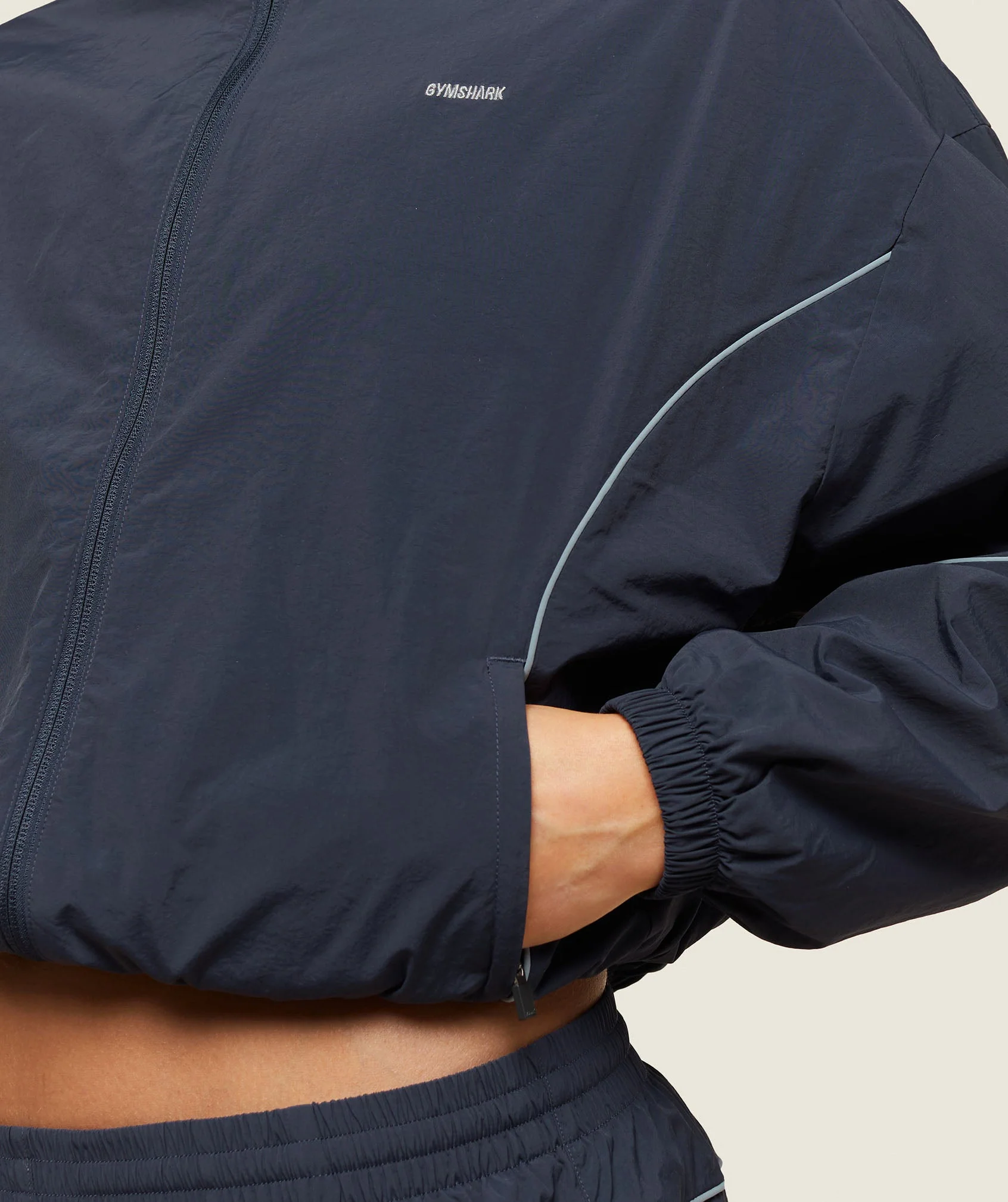Gymshark everywear Retro Track Jacket - Heavy Blue/Denim Grey - Image 7