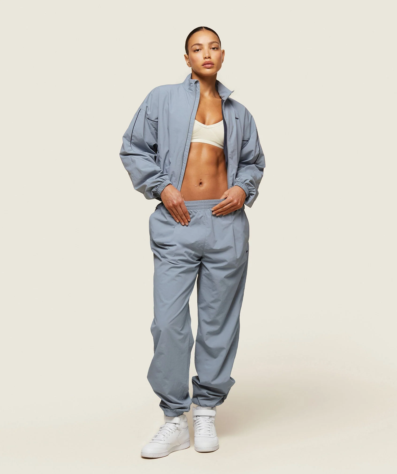 Gymshark everywear Retro Track Pants - Denim Grey/Heavy Blue - Image 2