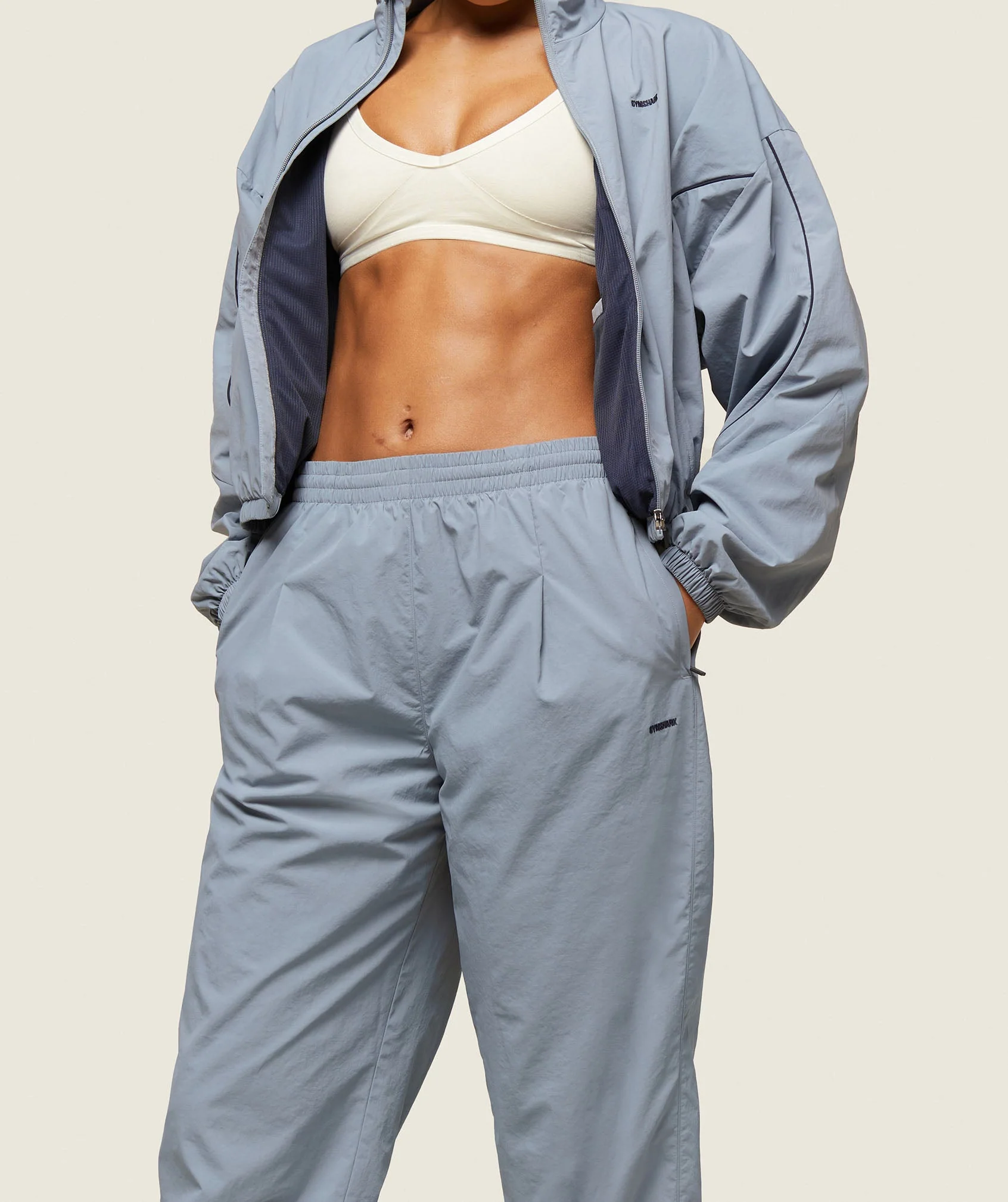 Gymshark everywear Retro Track Pants - Denim Grey/Heavy Blue - Image 4