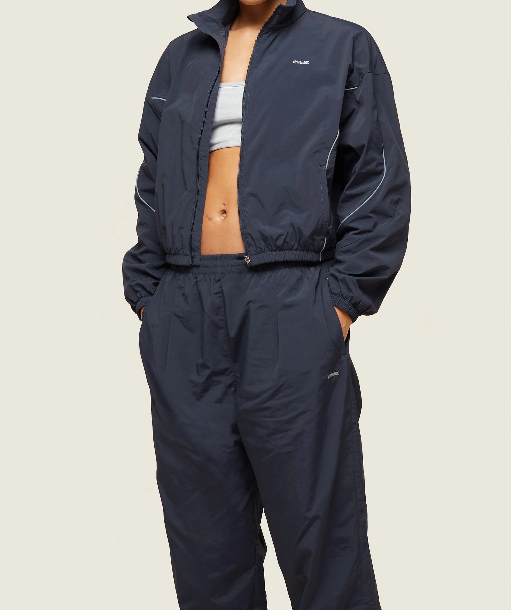 Gymshark everywear Retro Track Pants - Heavy Blue/Denim Grey - Image 4
