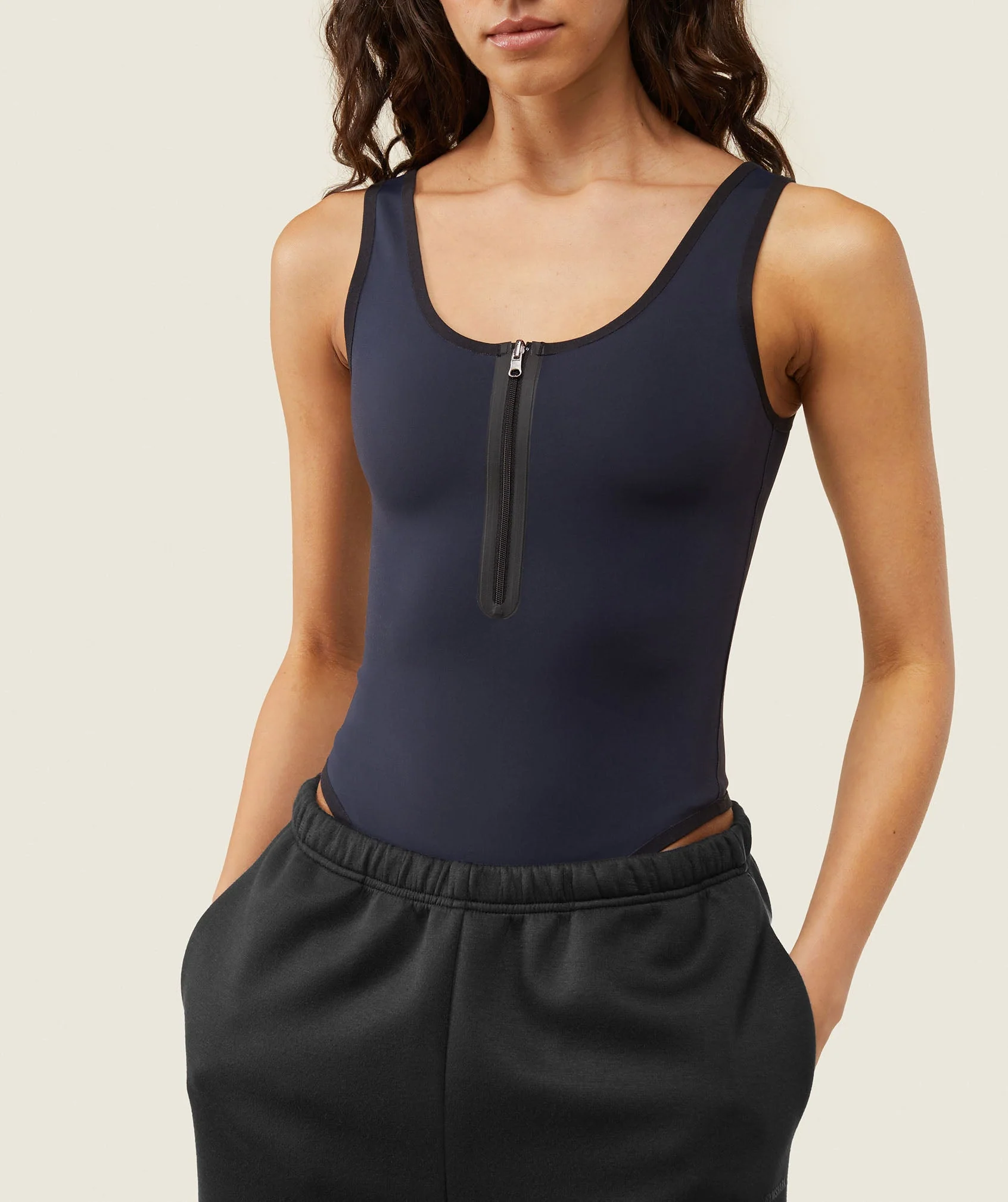 Gymshark everywear Reversible Zip Leotard - Black/Heavy Blue - Image 10