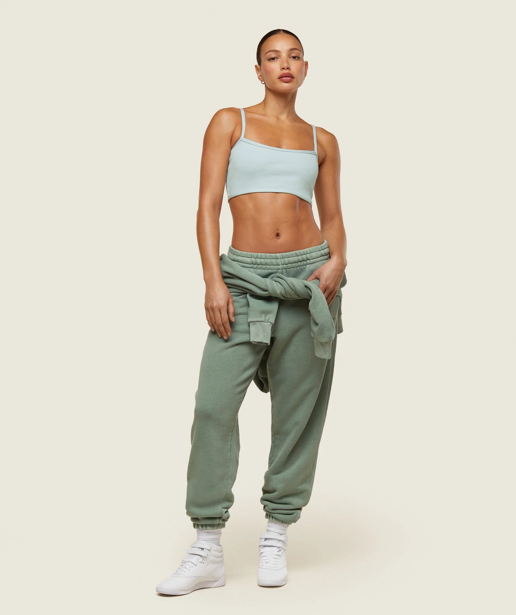 Gymshark everywear Ribbed Bandeau Bra - Cool Turquoise - Image 2