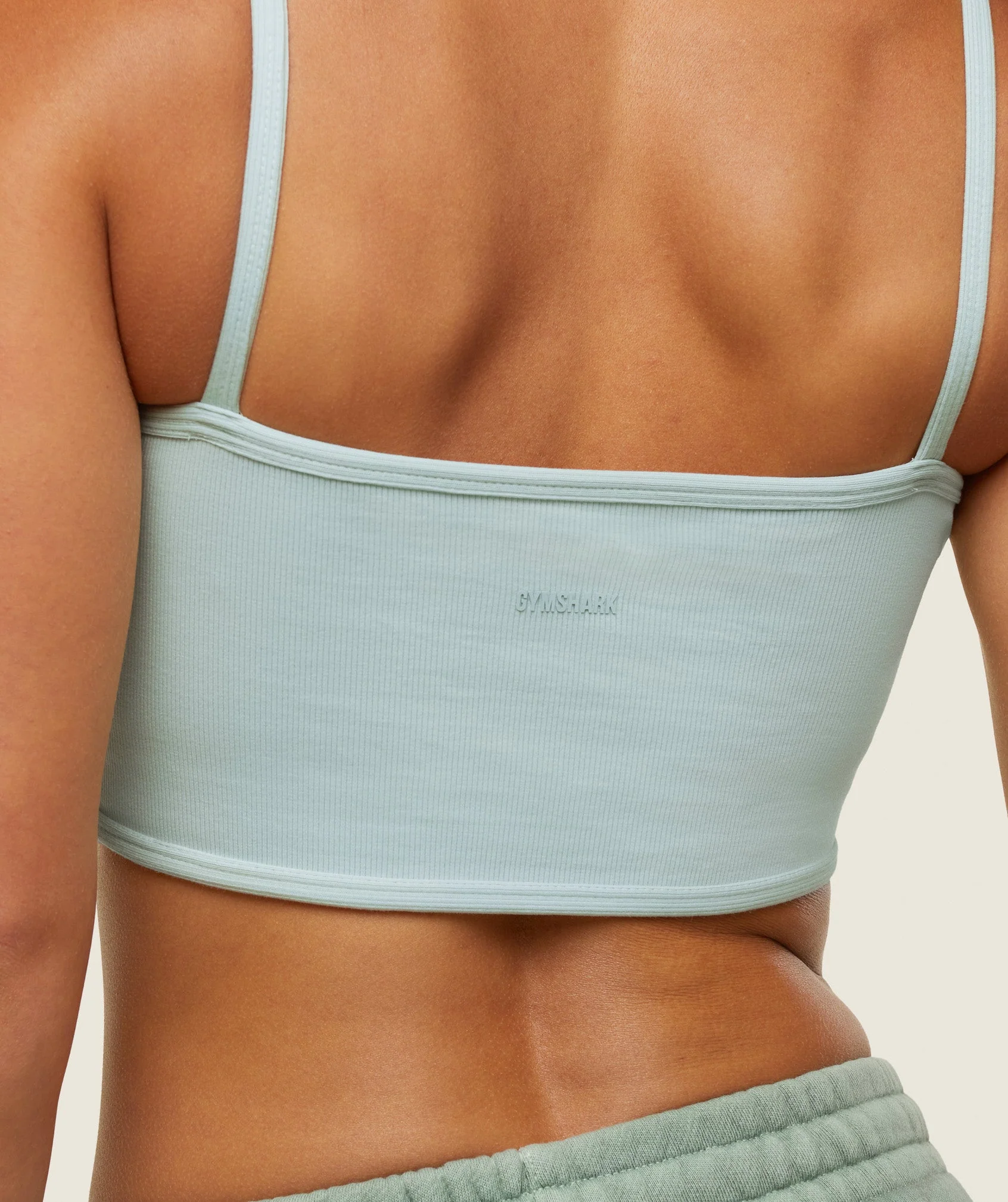 Gymshark everywear Ribbed Bandeau Bra - Cool Turquoise - Image 4
