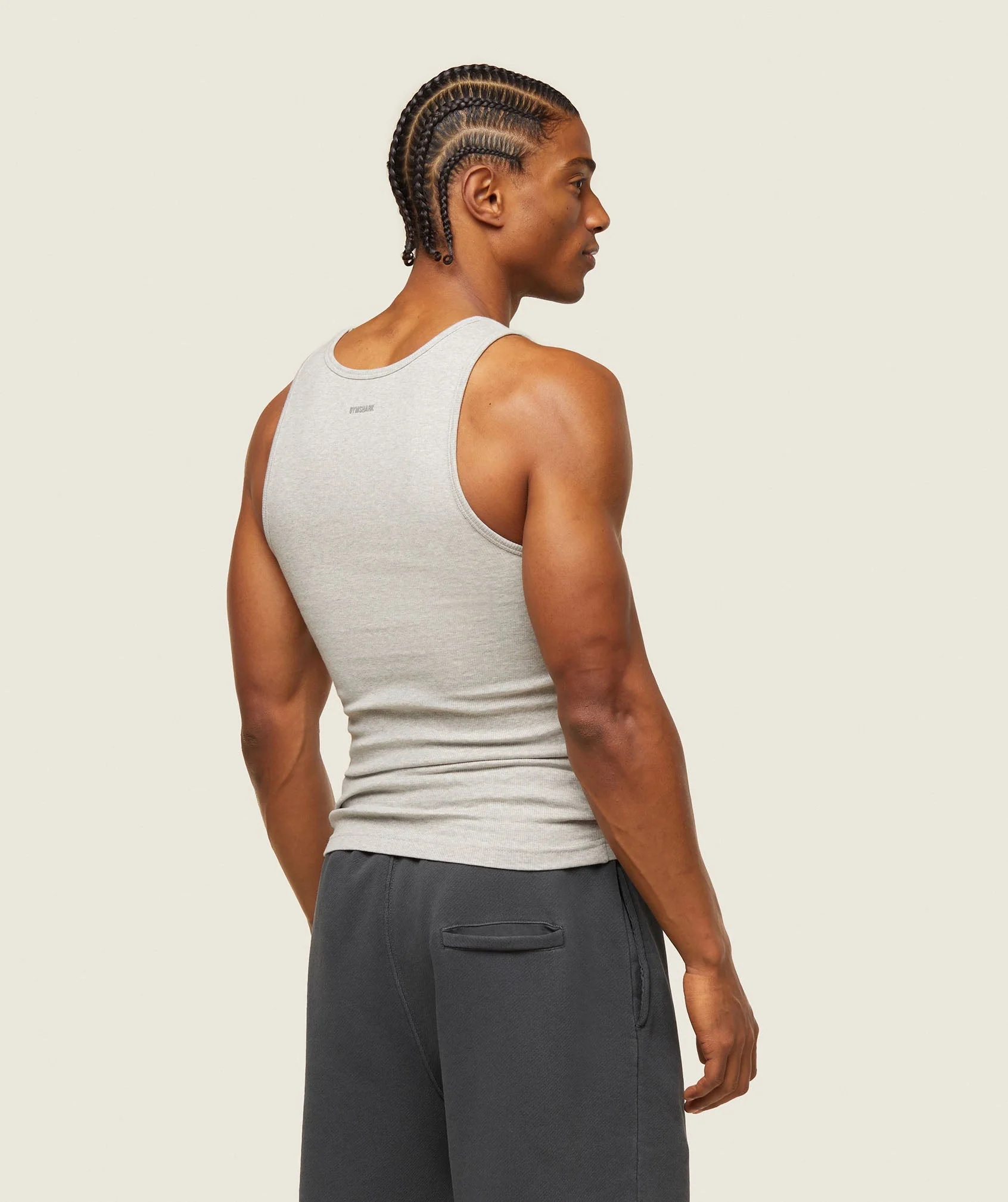 Gymshark everywear Ribbed Tank - Light Grey Core Marl - Image 3