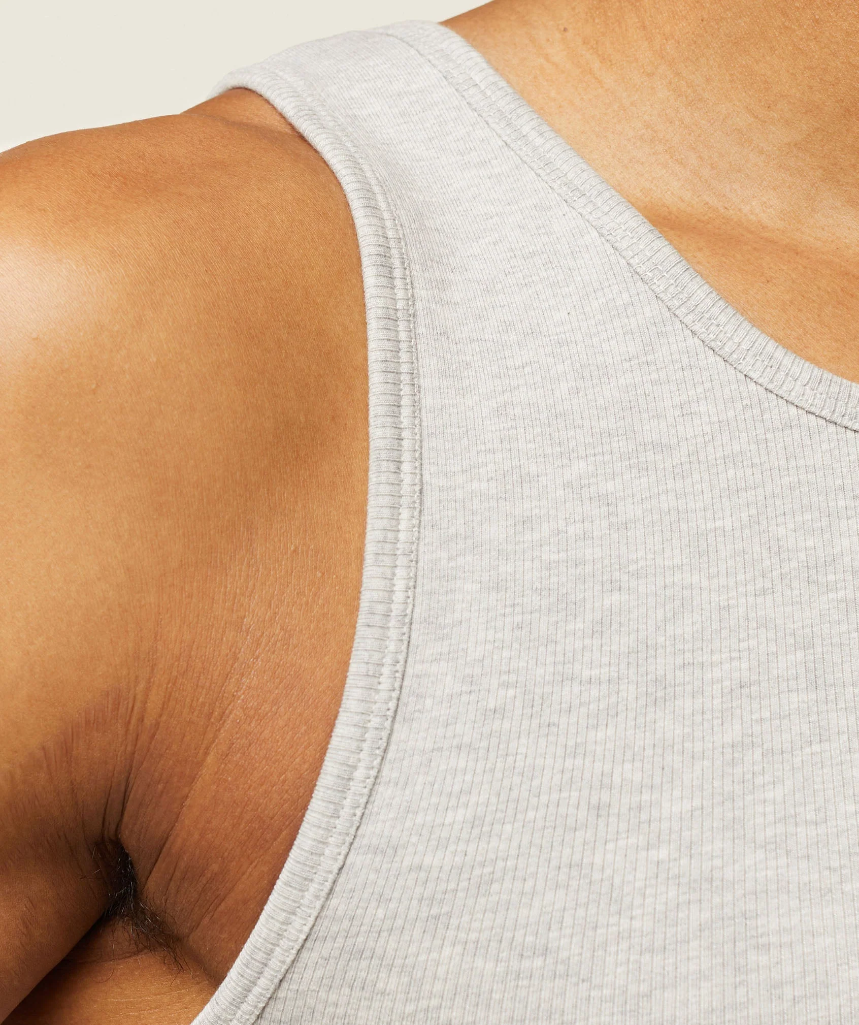 Gymshark everywear Ribbed Tank - Light Grey Core Marl - Image 5