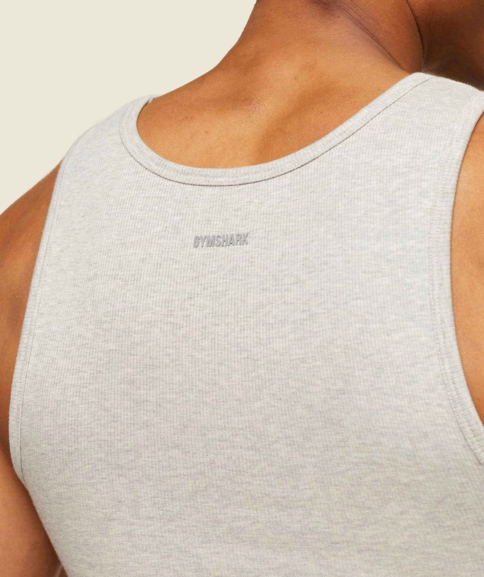 Gymshark everywear Ribbed Tank - Light Grey Core Marl - Image 6