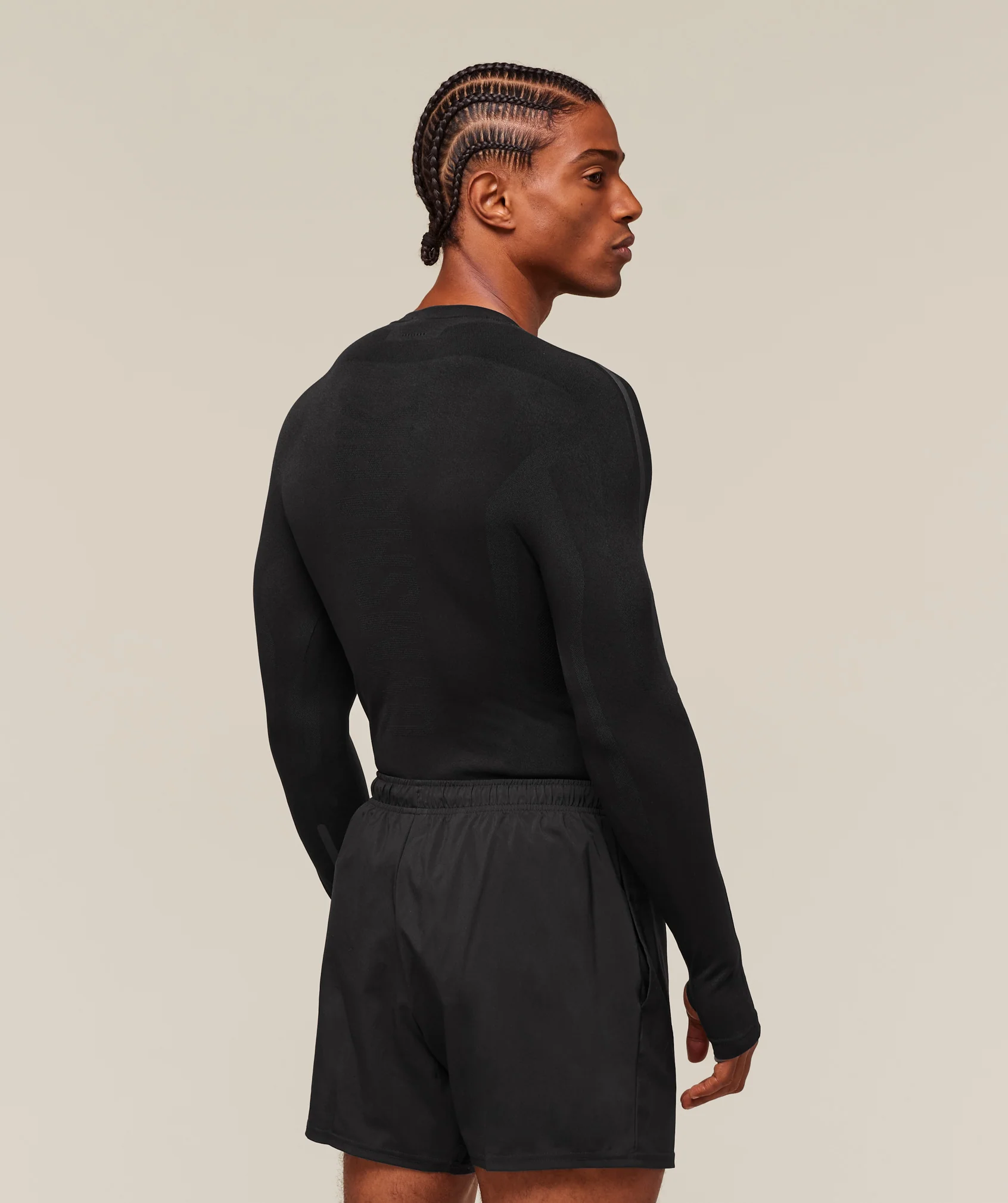 Gymshark everywear Warp Knit LS T-Shirt - Black - Image 2