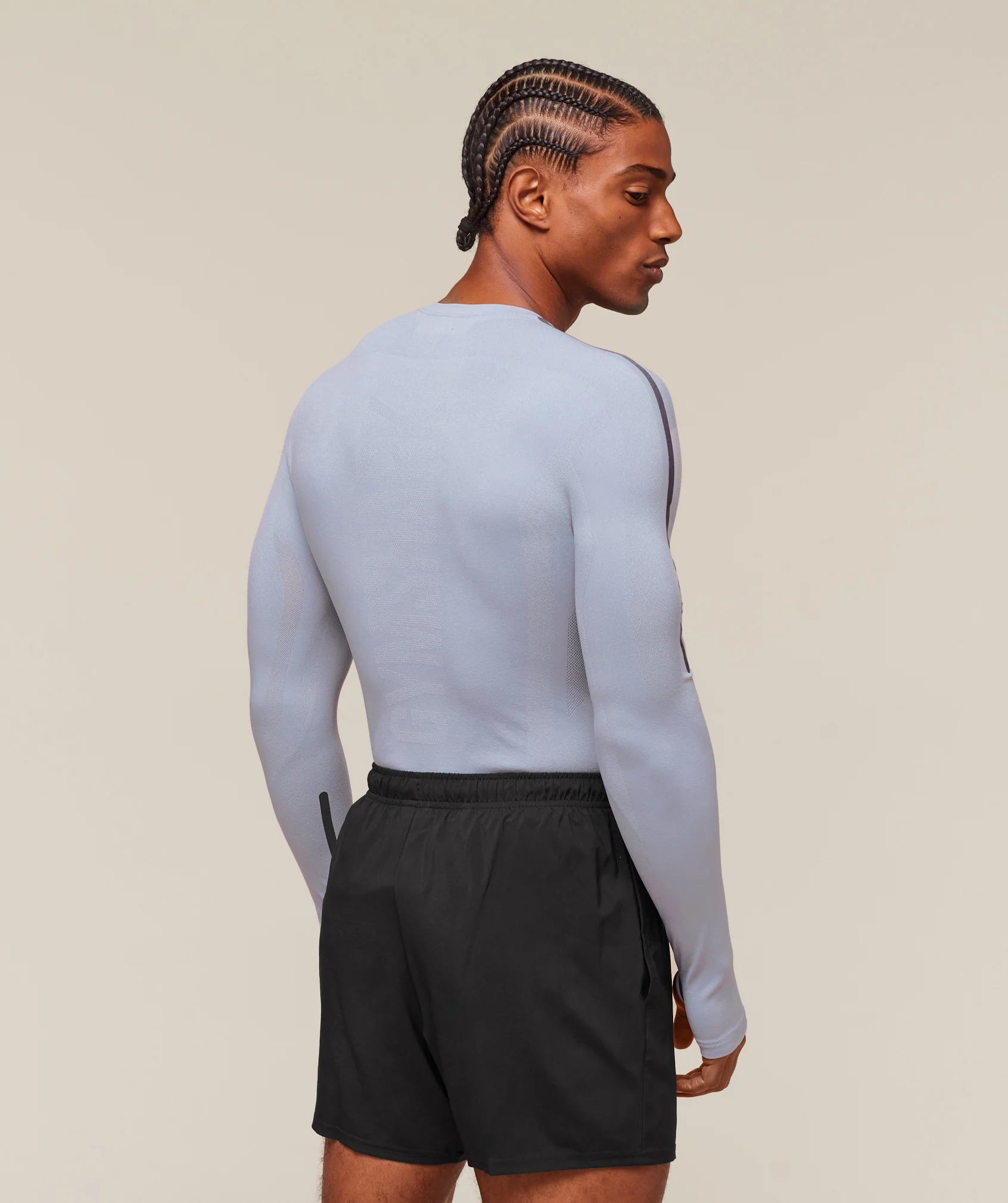 Gymshark everywear Warp Knit LS T-Shirt - Pale Blue - Image 2