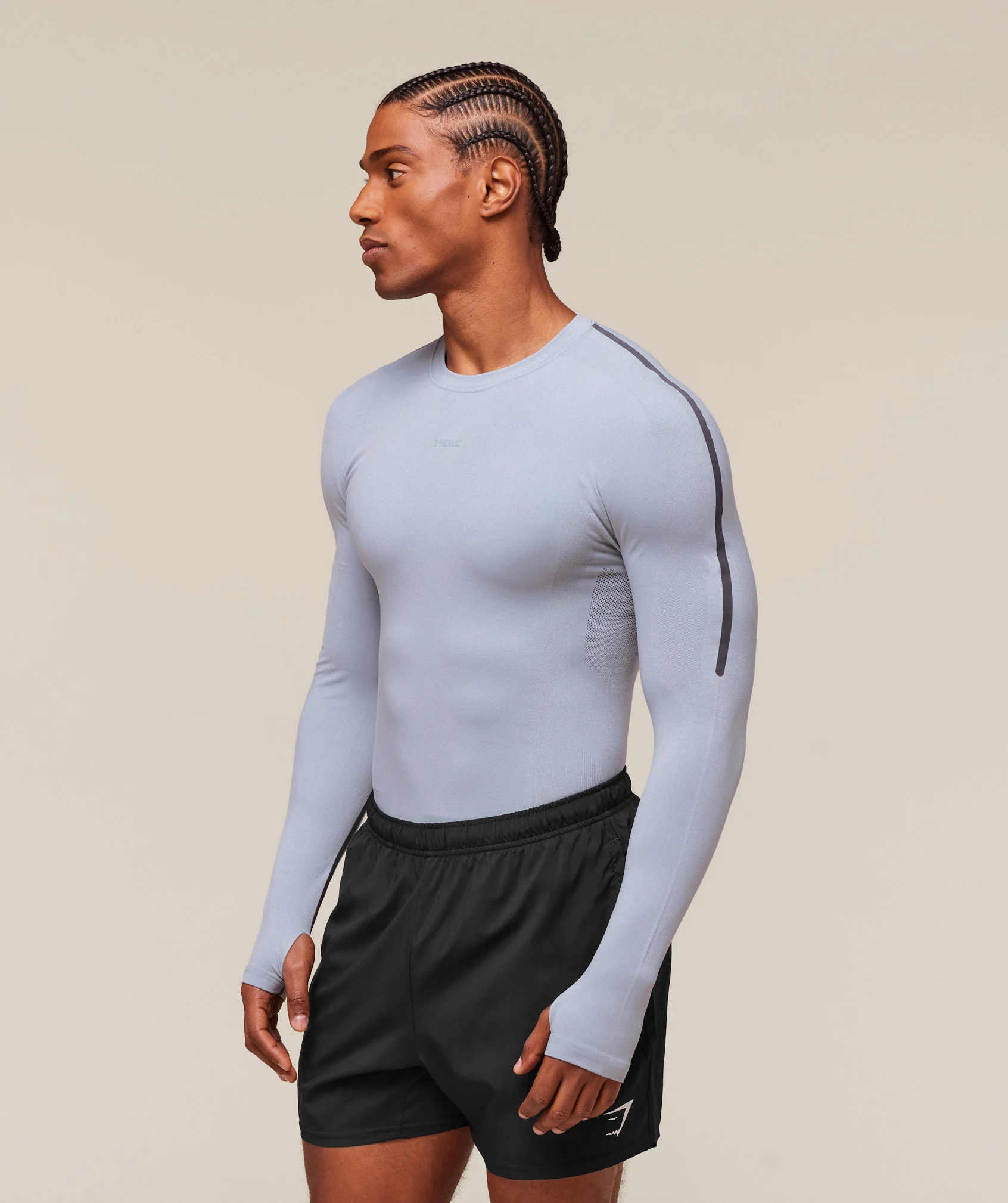 Gymshark everywear Warp Knit LS T-Shirt - Pale Blue - Image 6