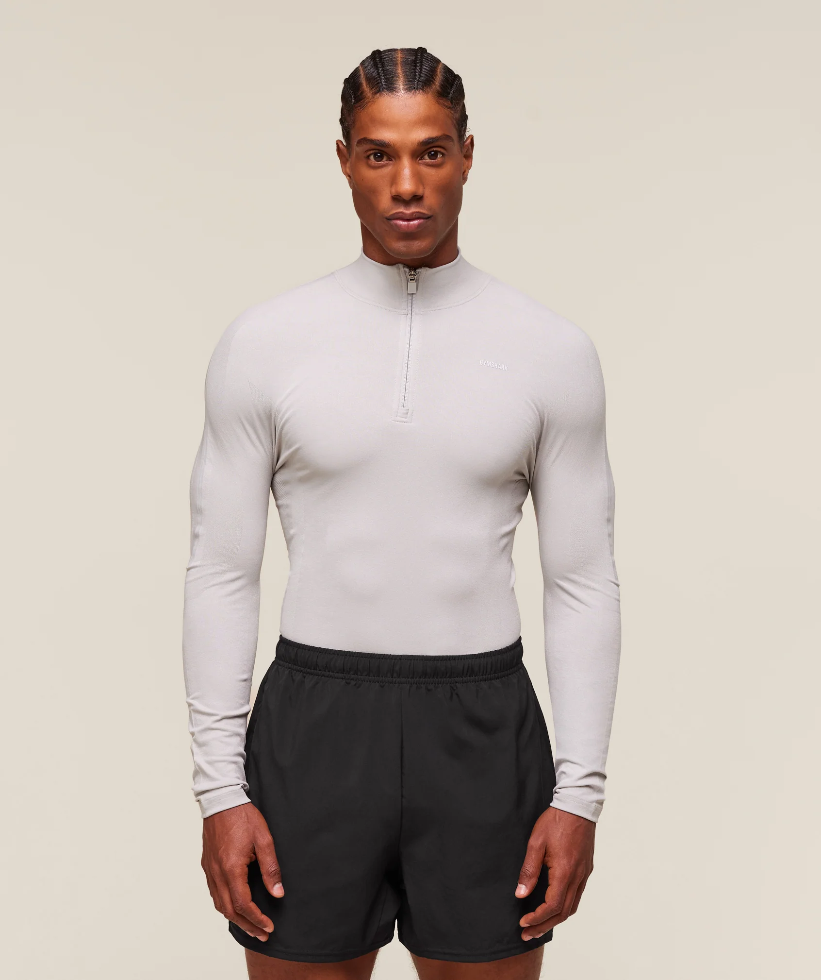 Gymshark everywear Warp Knit 1/4 Zip - Tame Grey