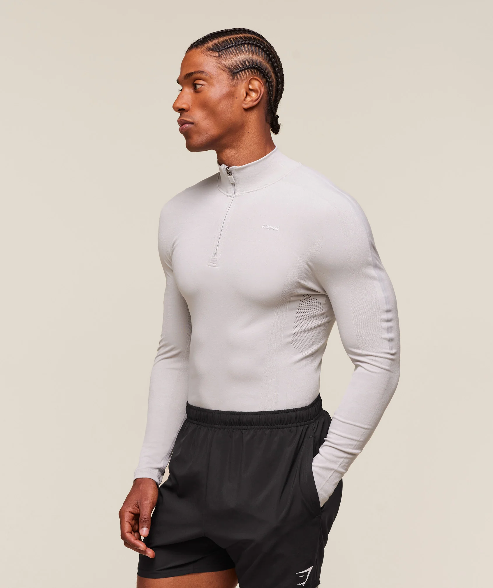 Gymshark everywear Warp Knit 1/4 Zip - Tame Grey - Image 4