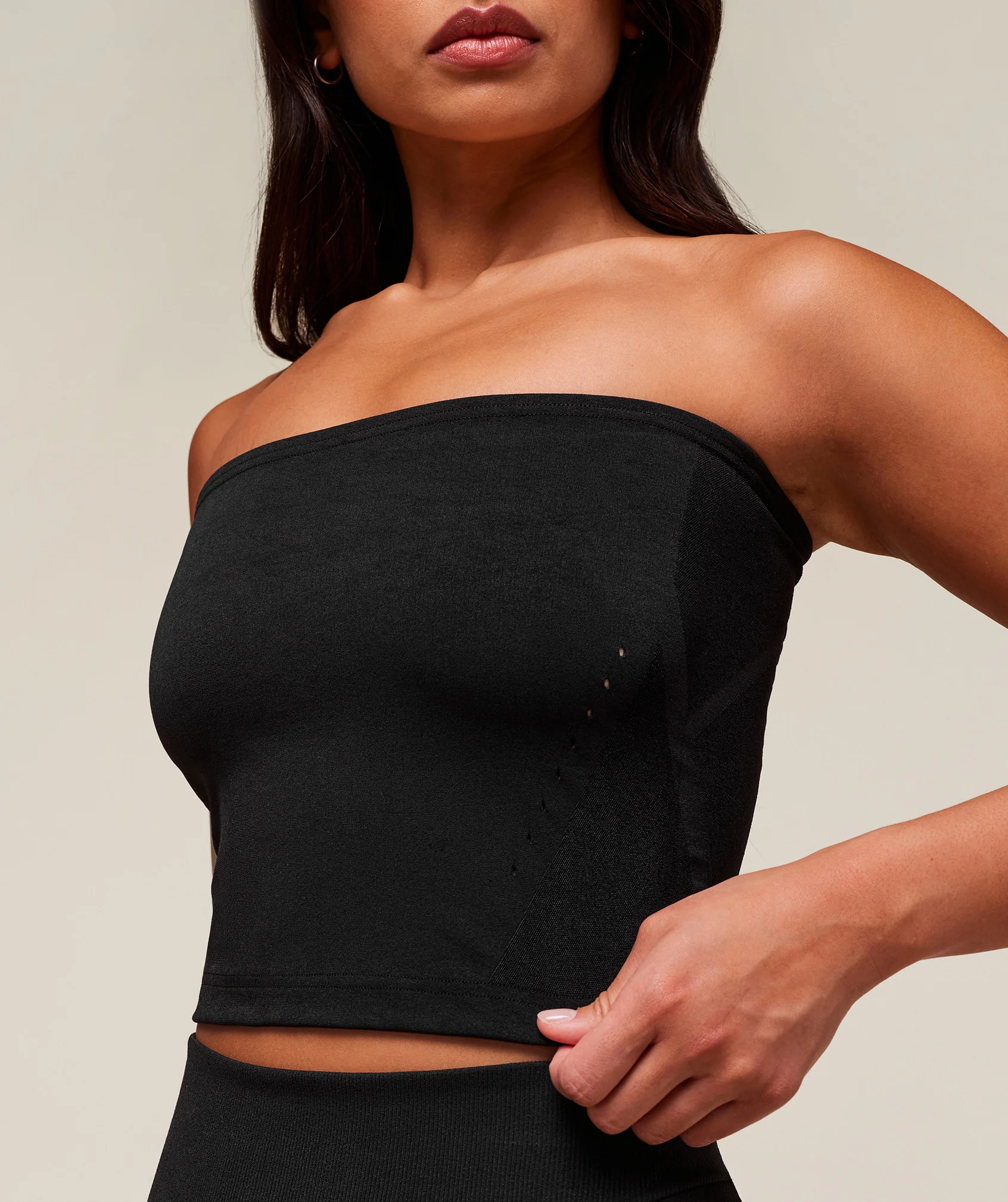 Gymshark everywear Warp Knit Tube Top - Black - Image 4