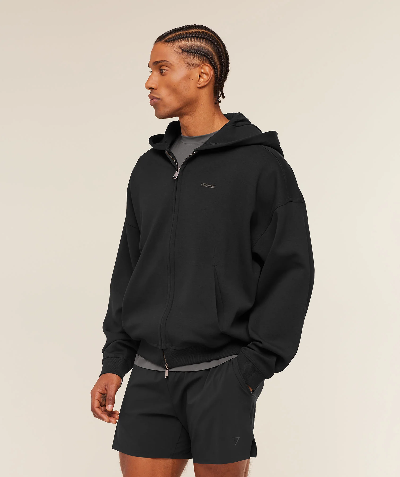 Gymshark Evolve Lightweight Zip Through Hoodie - Black - Image 3