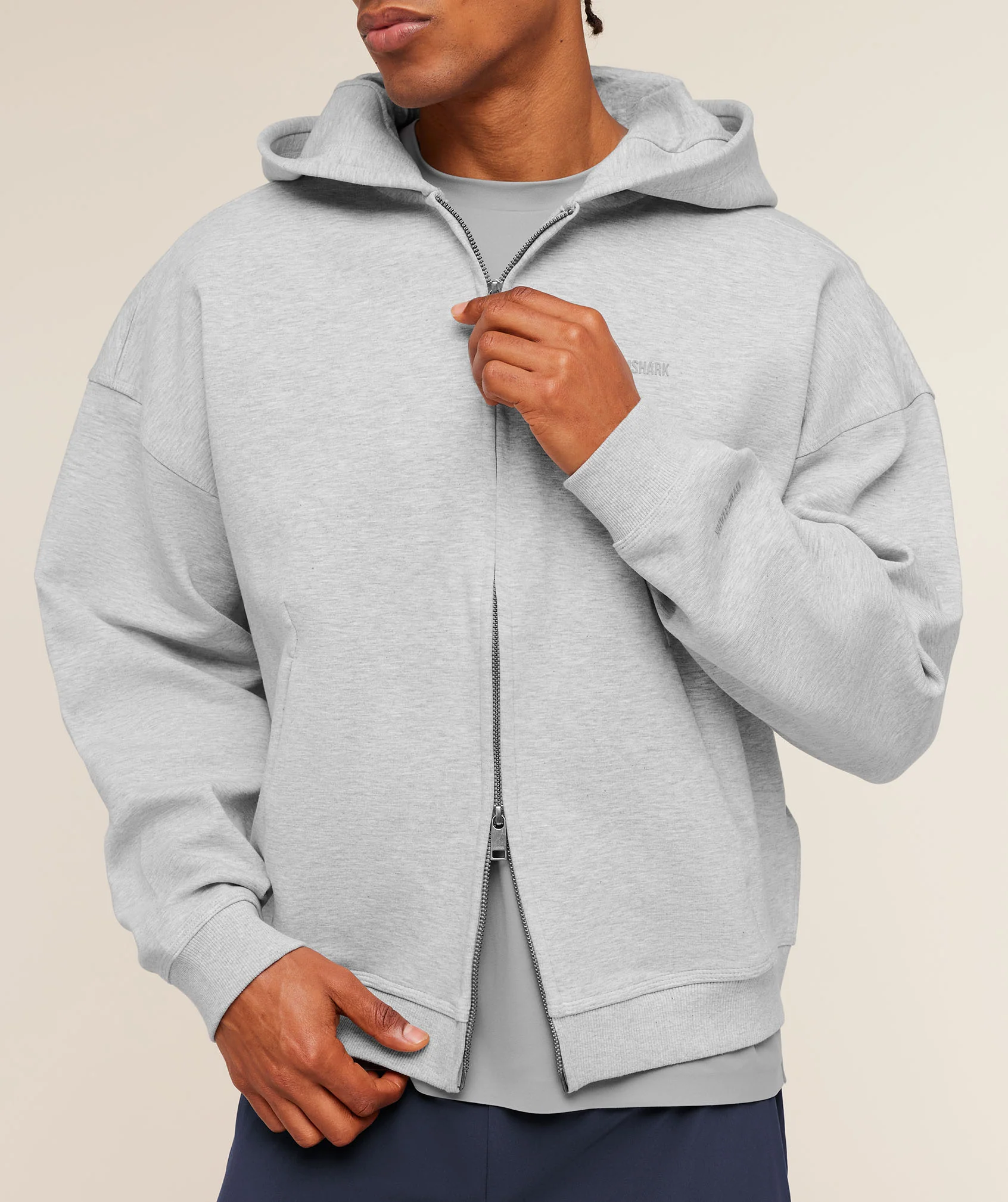 Gymshark Evolve Lightweight Zip Through Hoodie - Bros Soft Grey Marl - Image 4