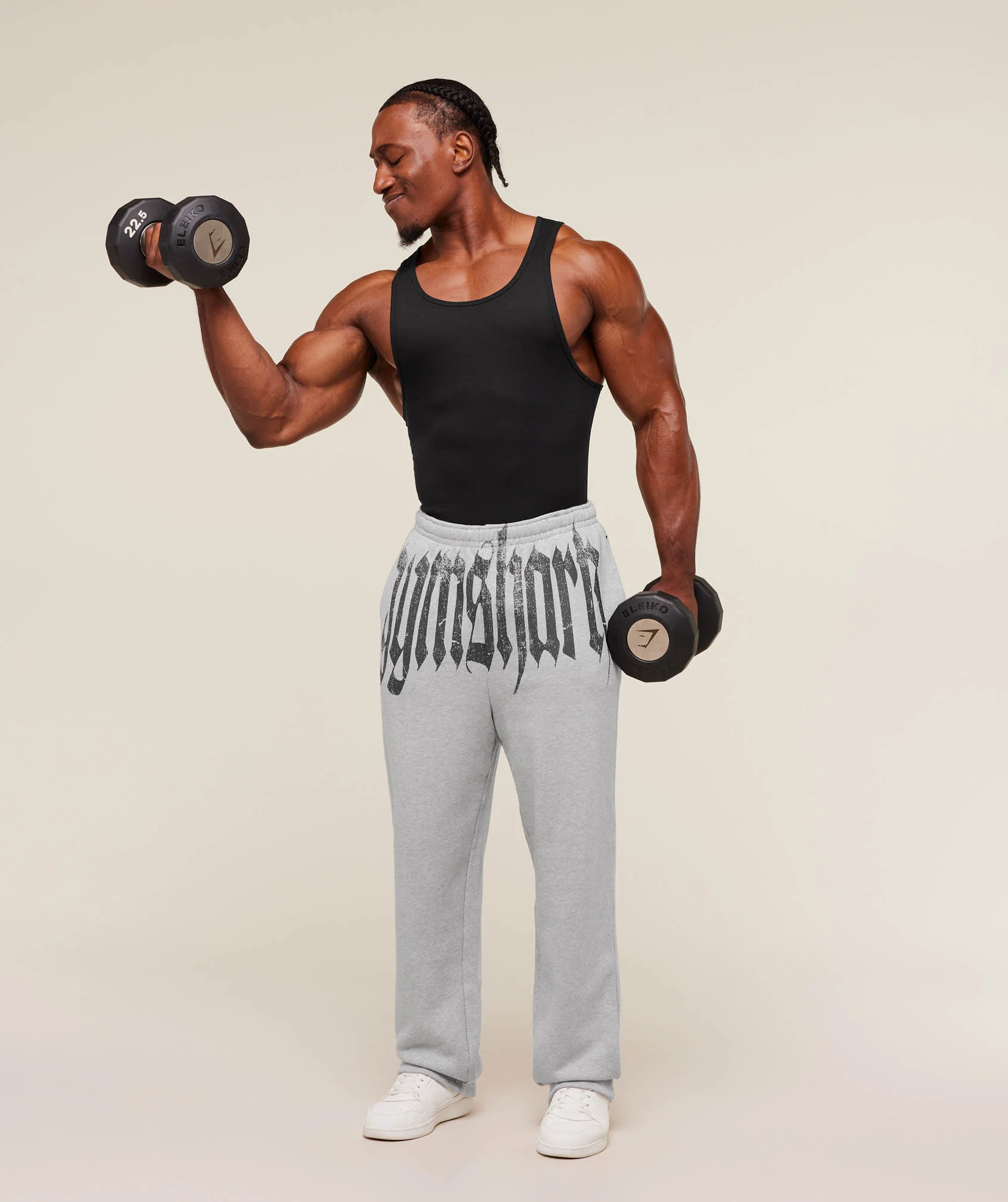 Gymshark Fade Graphic Straight Leg Joggers - Light Grey Core Marl - Image 5