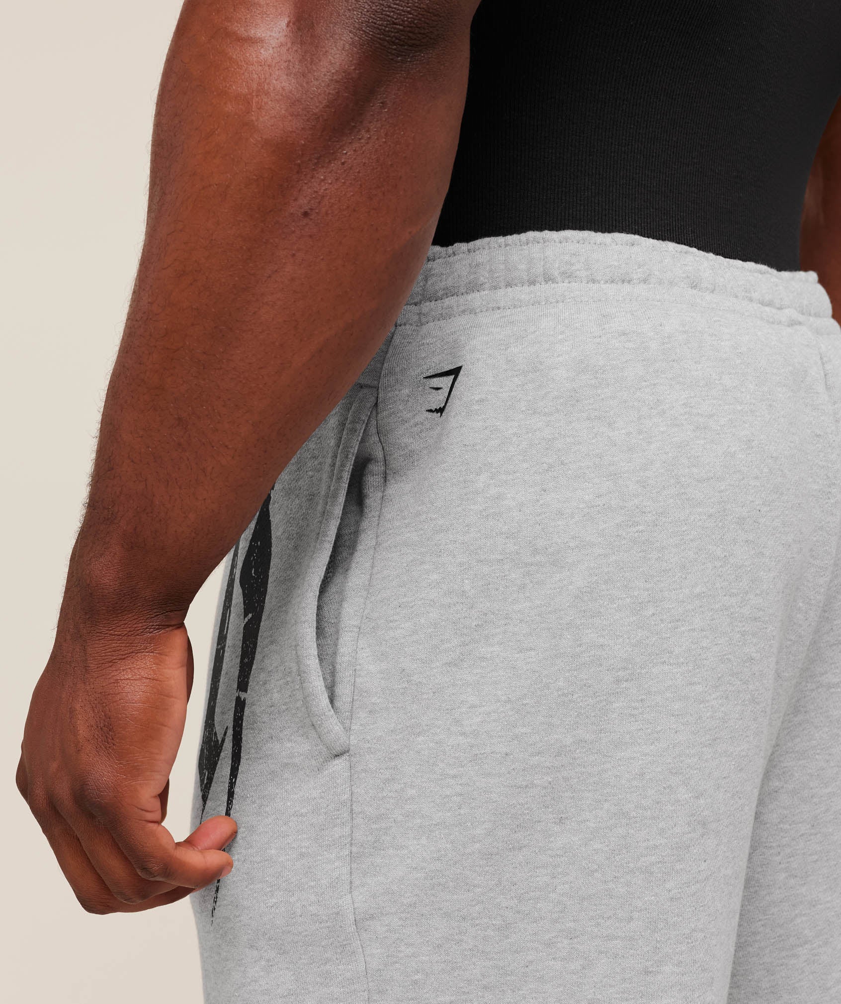 Gymshark Fade Graphic Straight Leg Joggers - Light Grey Core Marl - Image 7