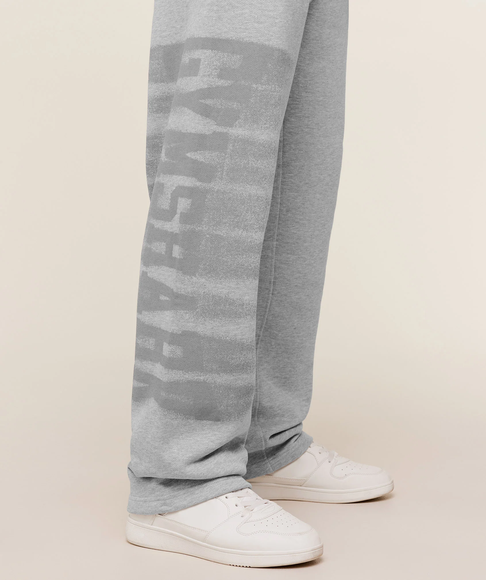 Gymshark Fade Graphic Straight Leg Pants - Light Grey Core Marl - Image 4