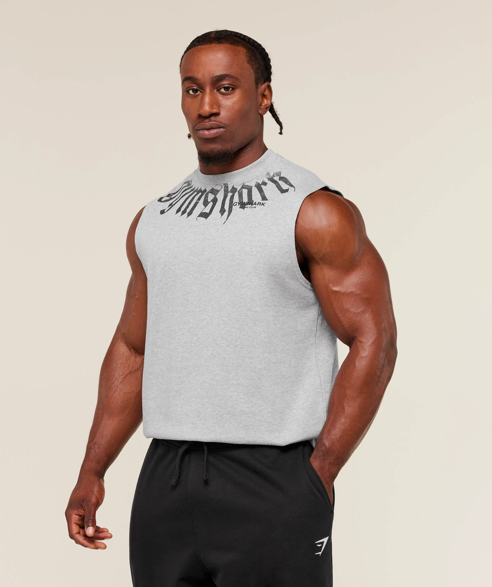 Gymshark Fade Graphic Tank - Light Grey Core Marl - Image 3
