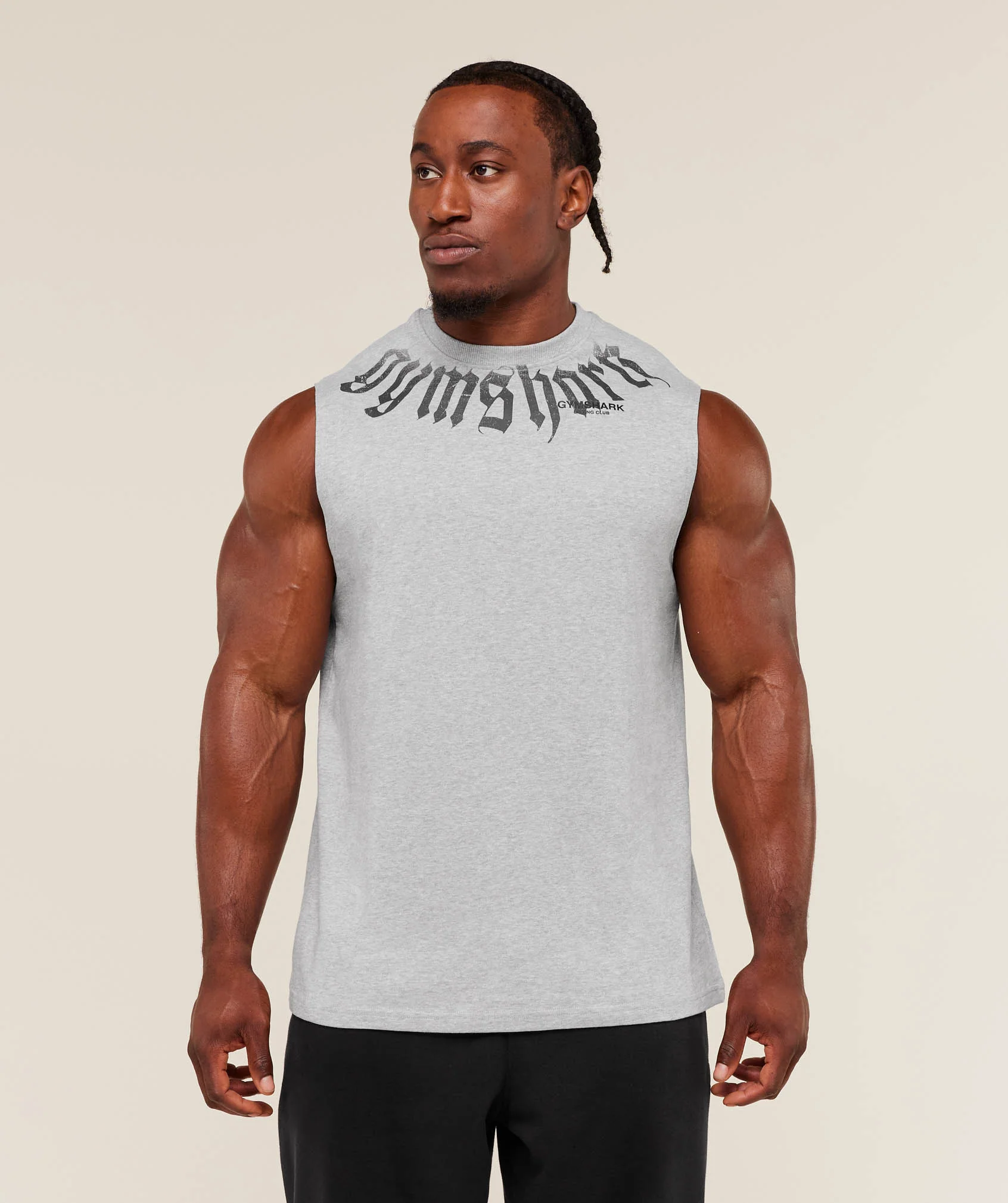 Gymshark Fade Graphic Tank - Light Grey Core Marl - Image 4