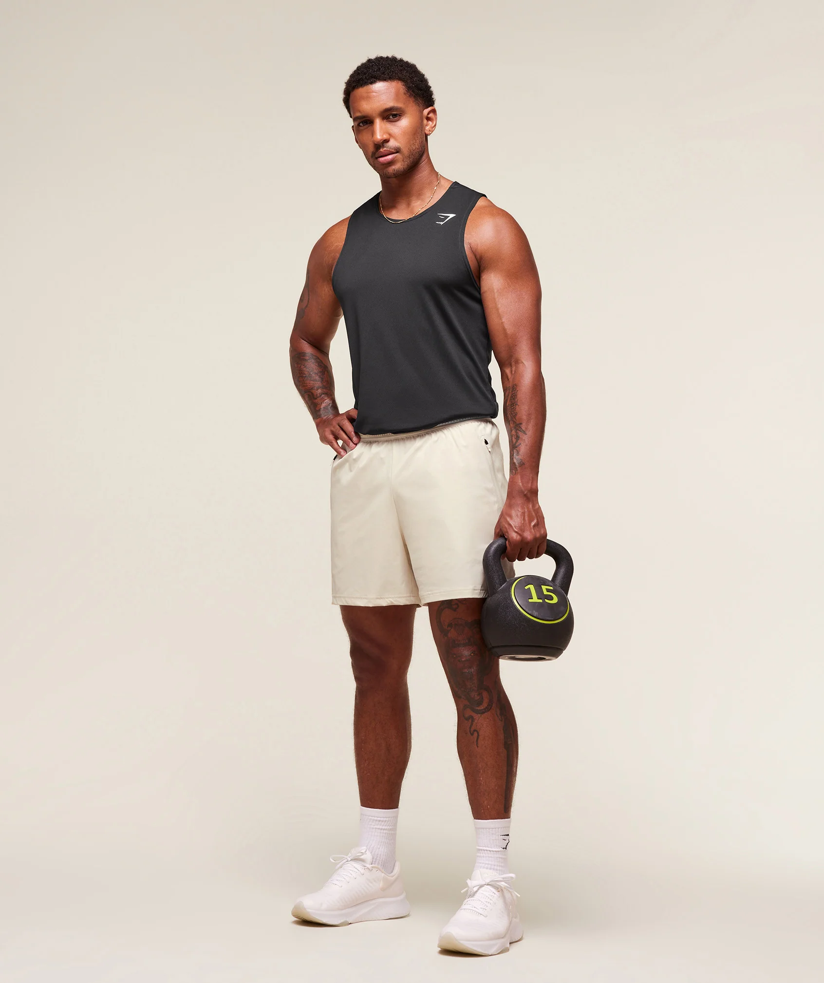 Gymshark Fit Elite 5" Shorts - Oat White - Image 9
