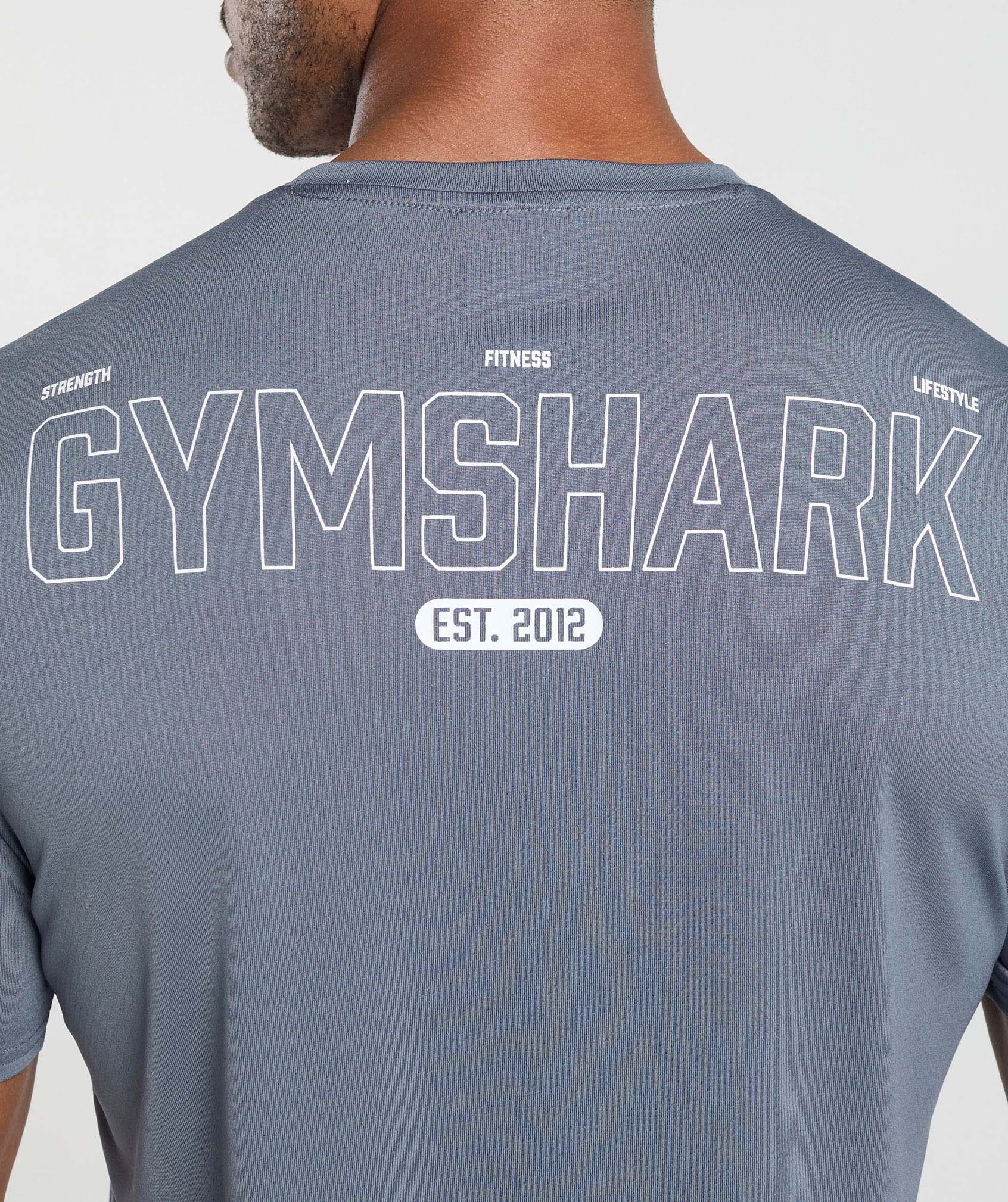 Gymshark Fitness Graphic T-Shirt - Iron Blue - Image 5