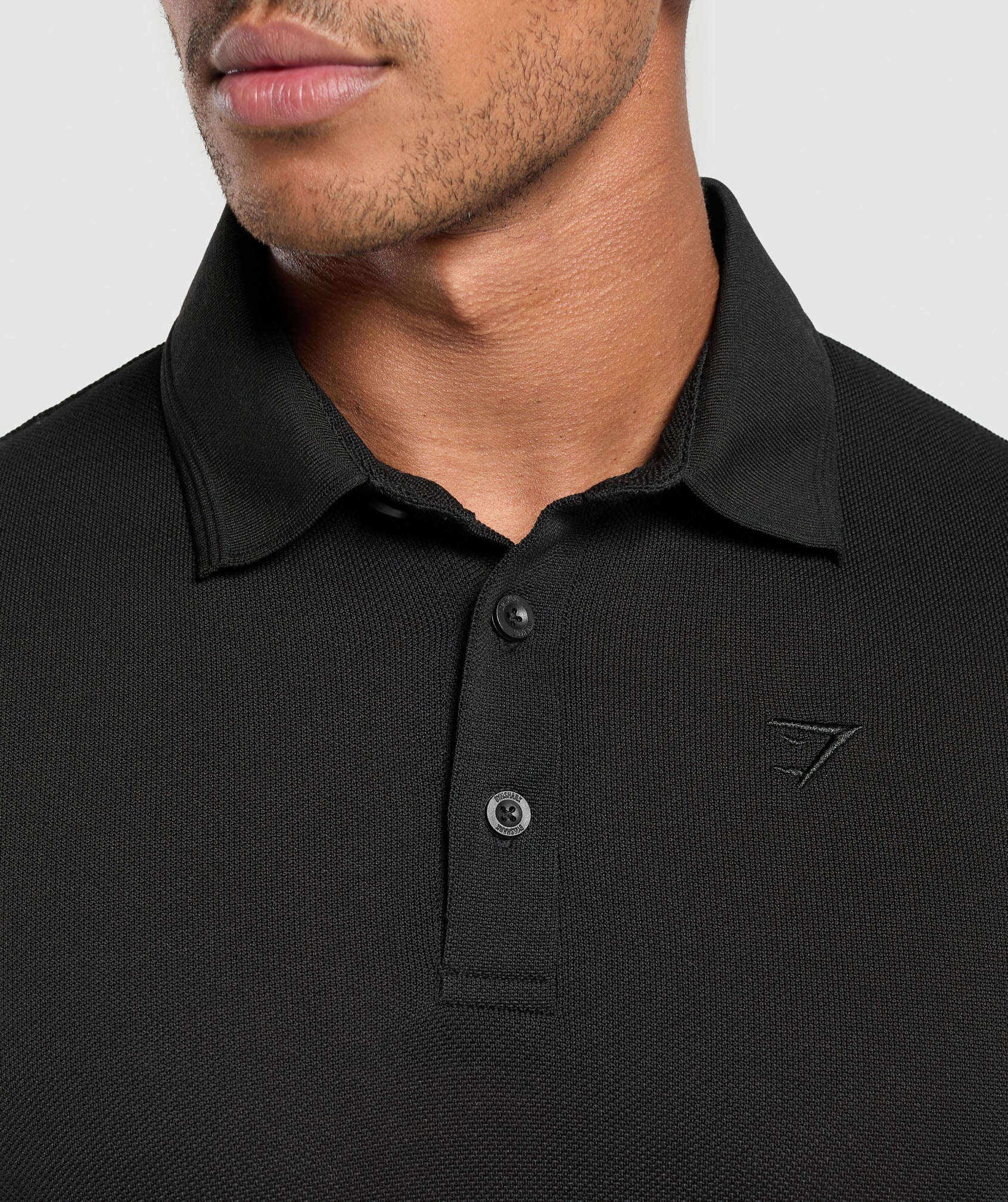 Gymshark Flat Knit Polo Shirt - Black - Image 5
