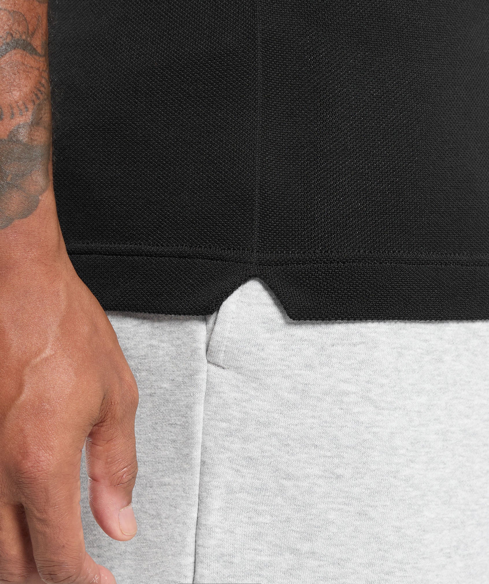 Gymshark Flat Knit Polo Shirt - Black - Image 6