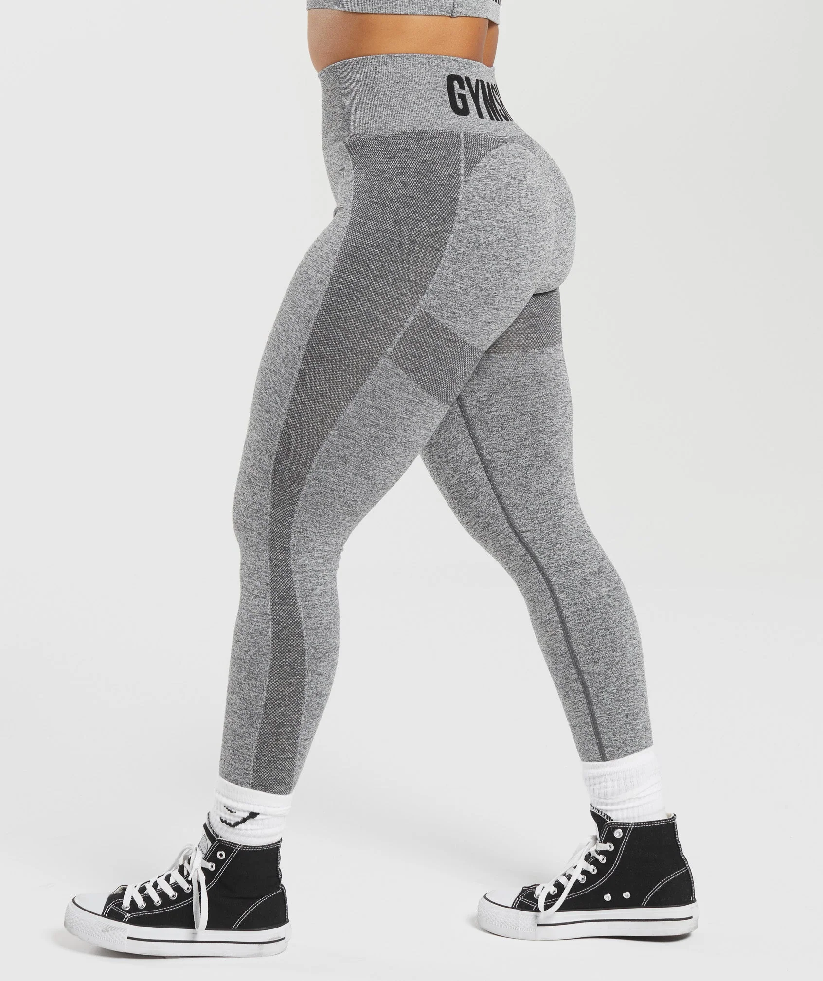 Gymshark Flex High Waisted Leggings - Charcoal Marl - Image 3