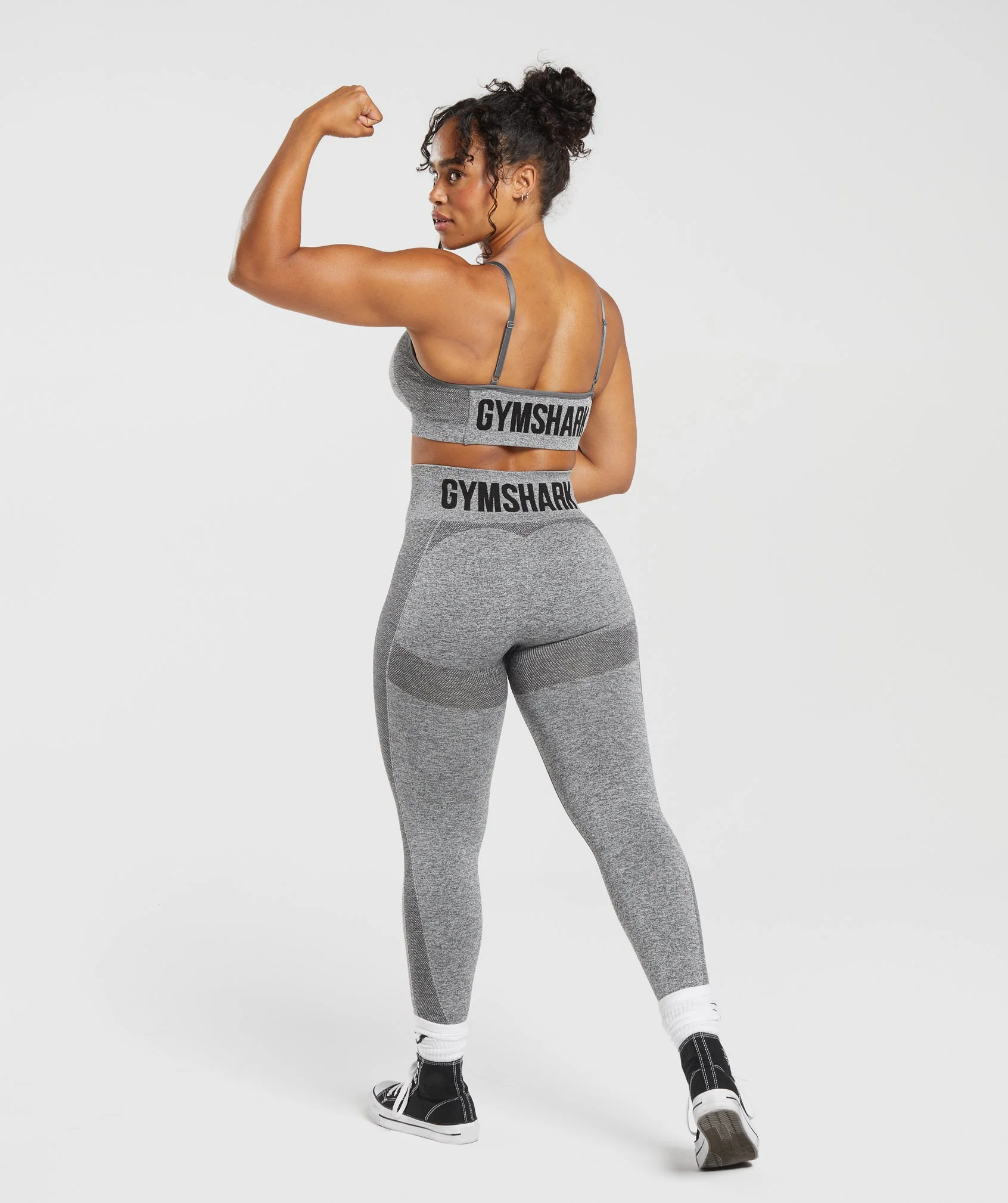 Gymshark Flex High Waisted Leggings - Charcoal Marl - Image 4