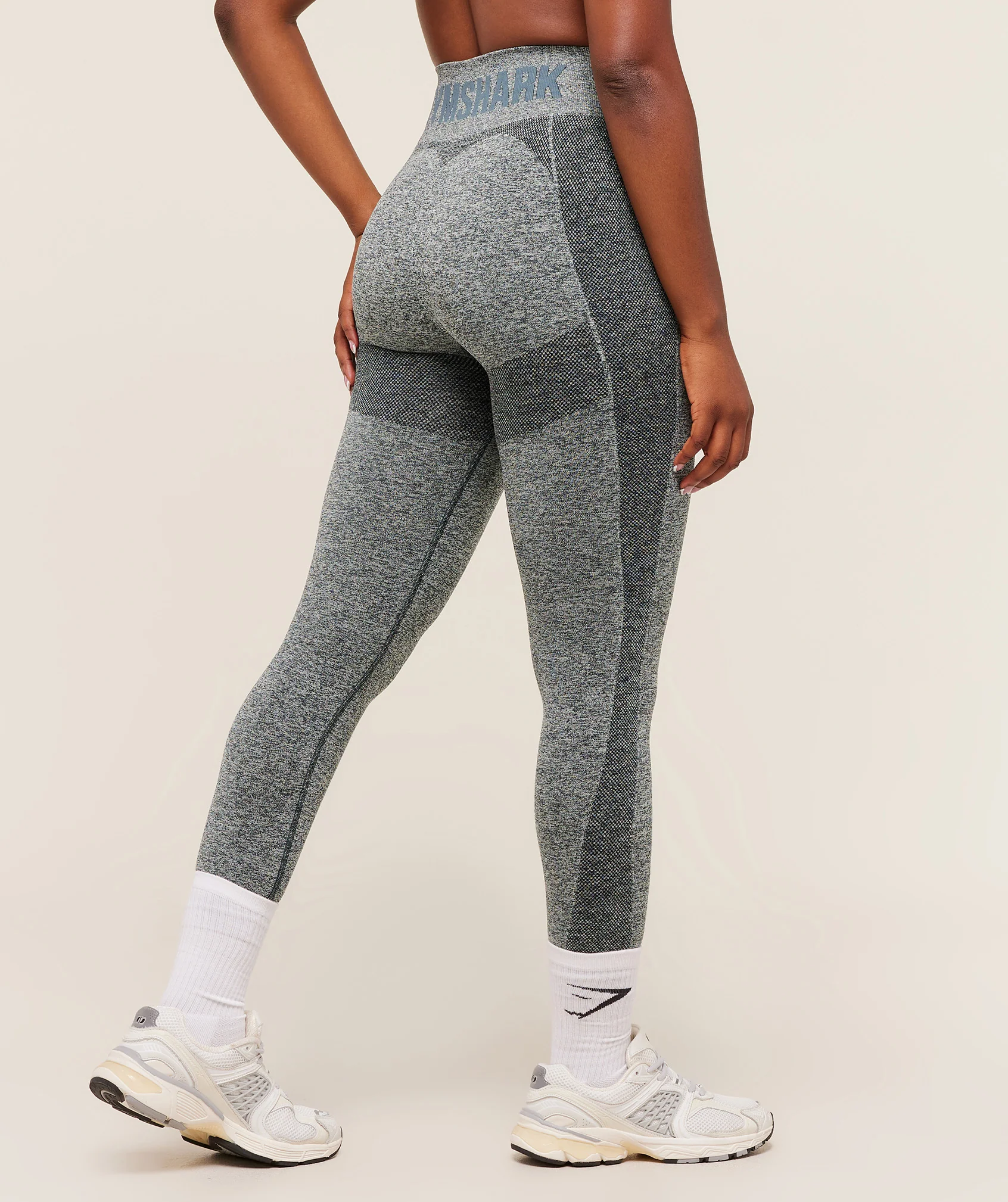 Gymshark Flex High Waisted Leggings - Deep Petrol Blue/White Marl - Image 2