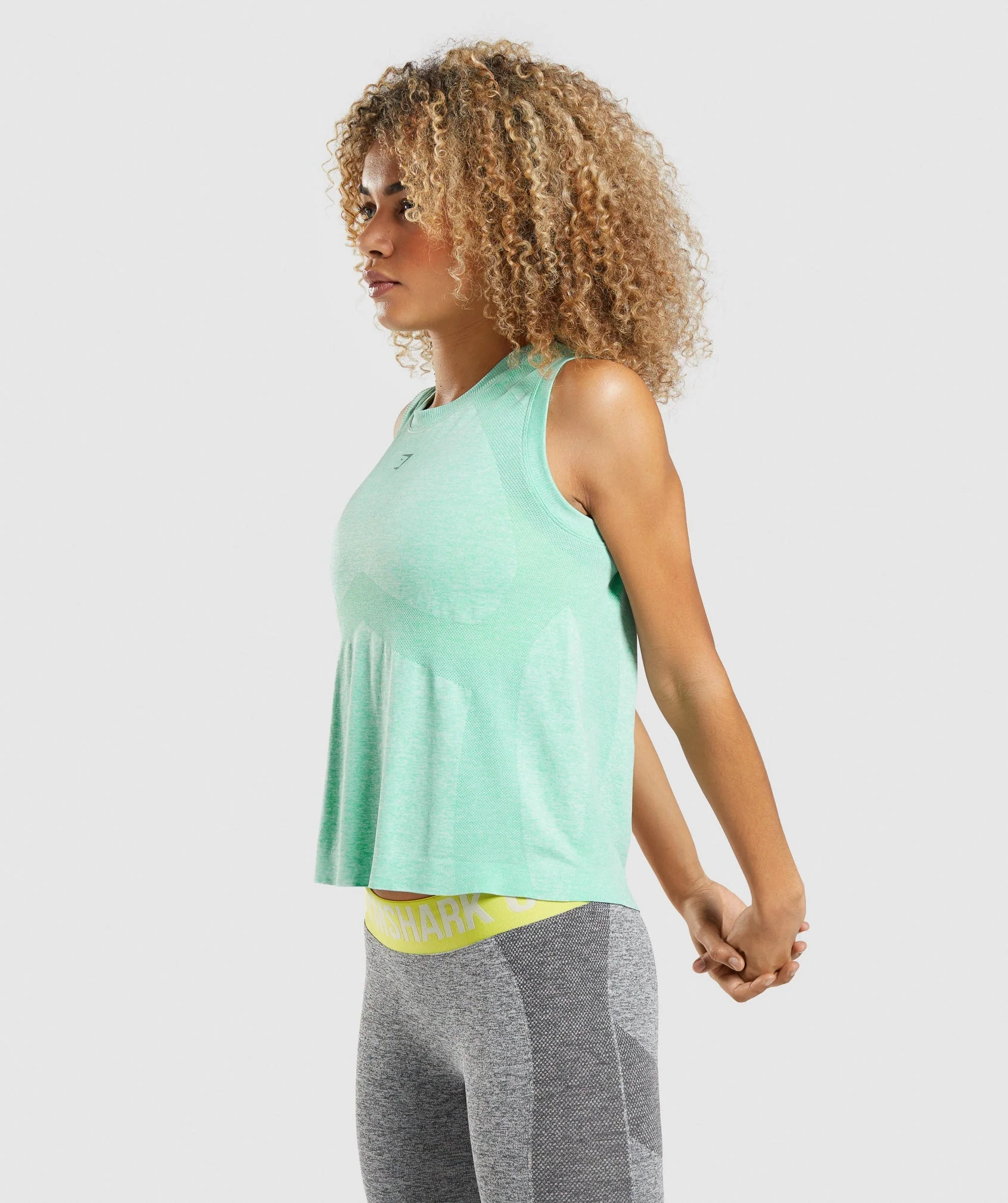 Gymshark Flex Loose Tank Top - Cactus Green Marl - Image 3