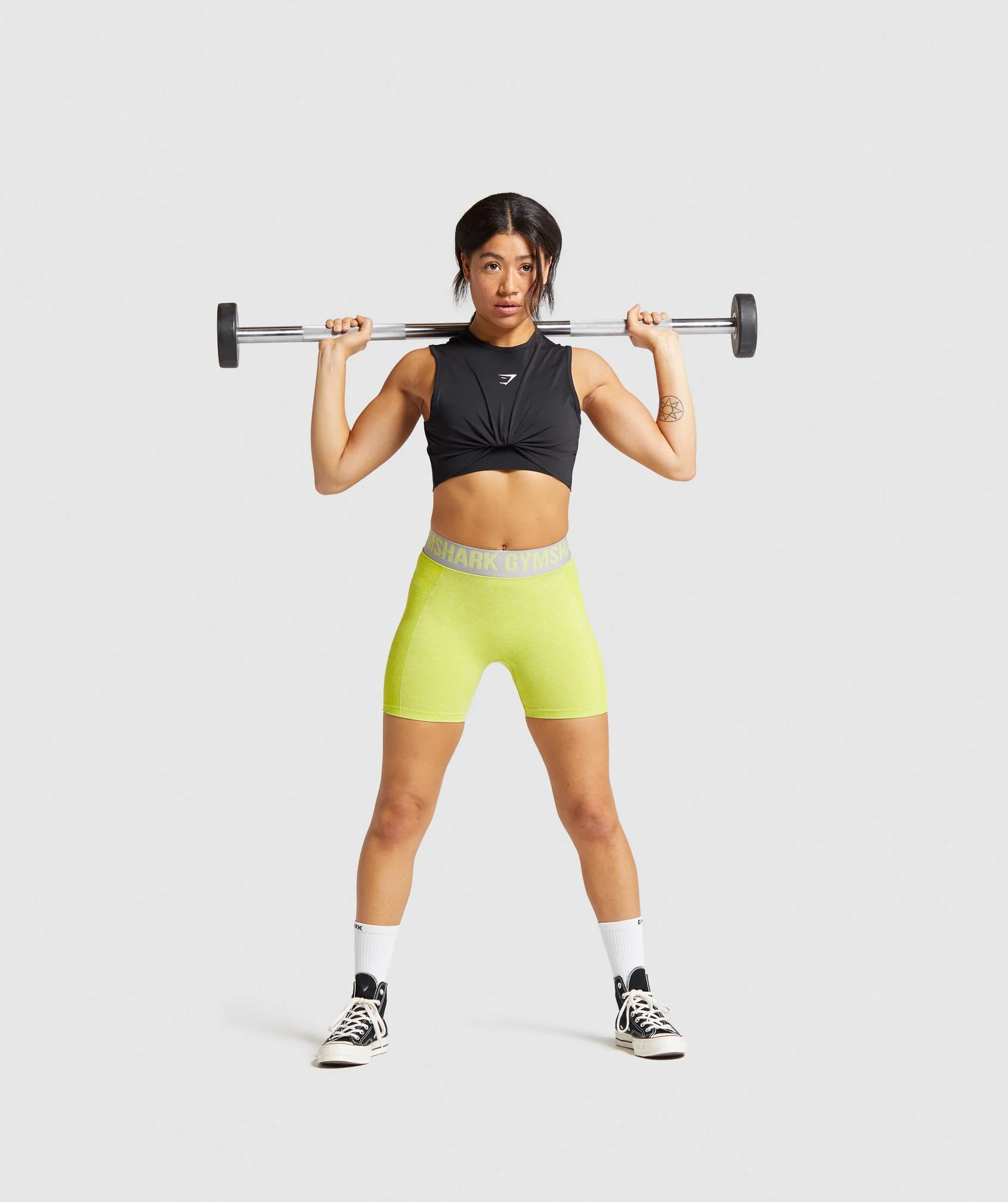 Gymshark Flex Shorts - Lime Marl/Light Grey - Image 4