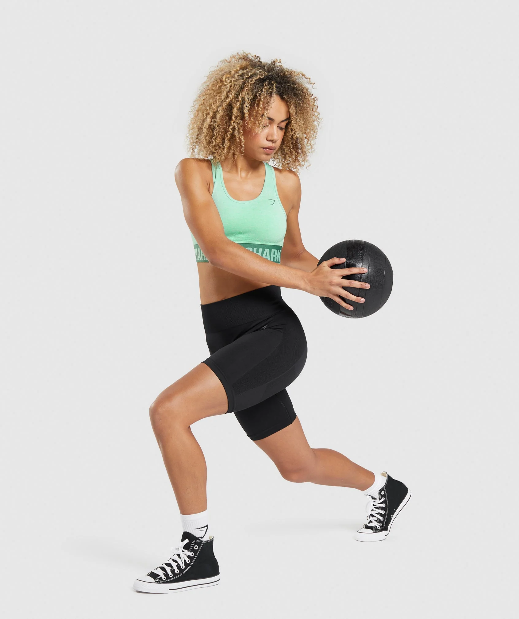 Gymshark Flex Sports Bra - Cactus Green Marl - Image 4