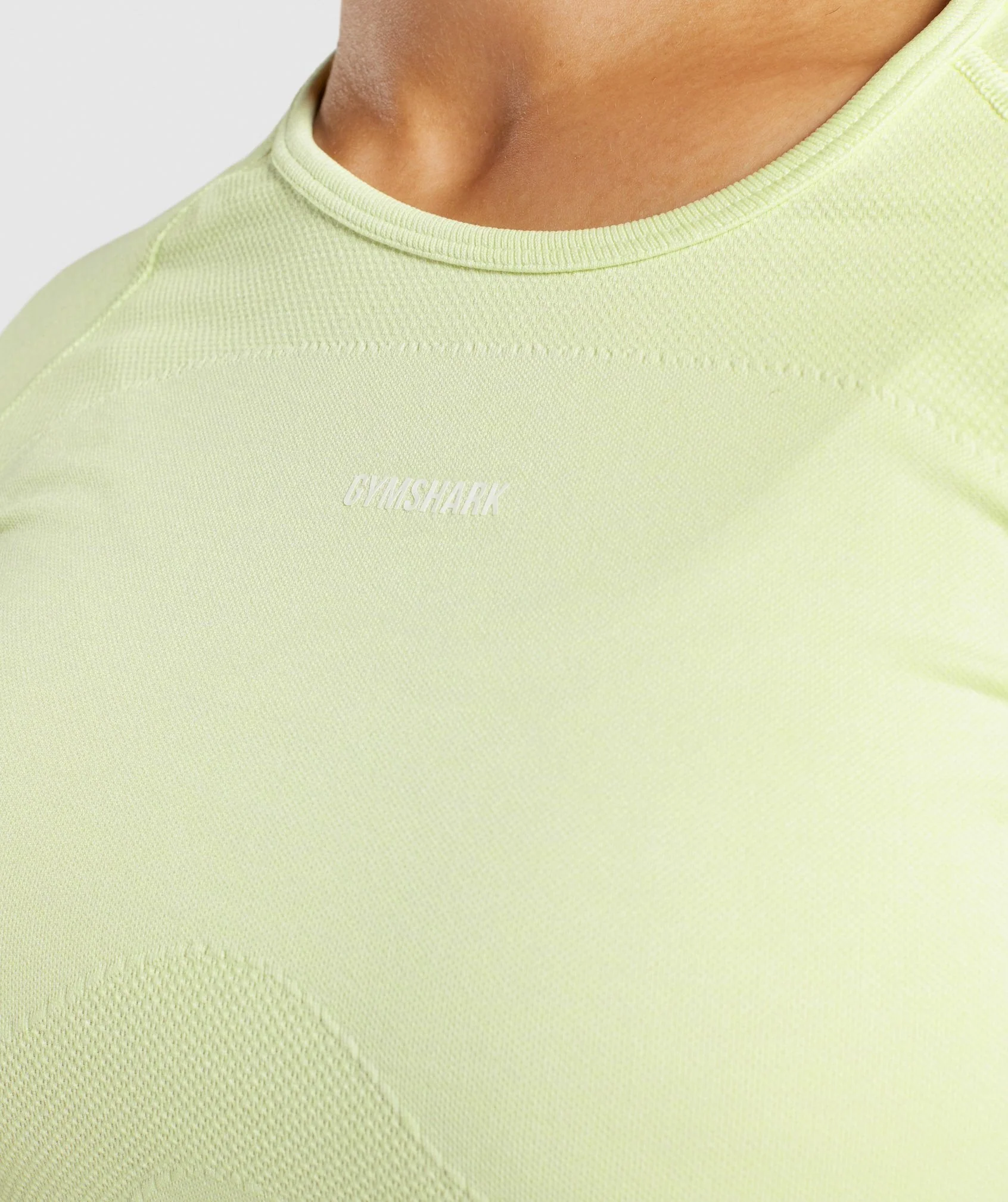 Gymshark Flex Sports Long Sleeve Crop Top - Light Green Marl - Image 5