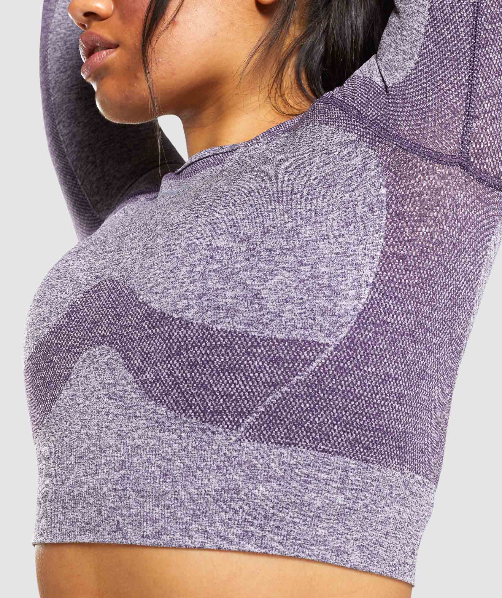 Gymshark Flex Sports Long Sleeve Crop Top - Purple Marl - Image 6