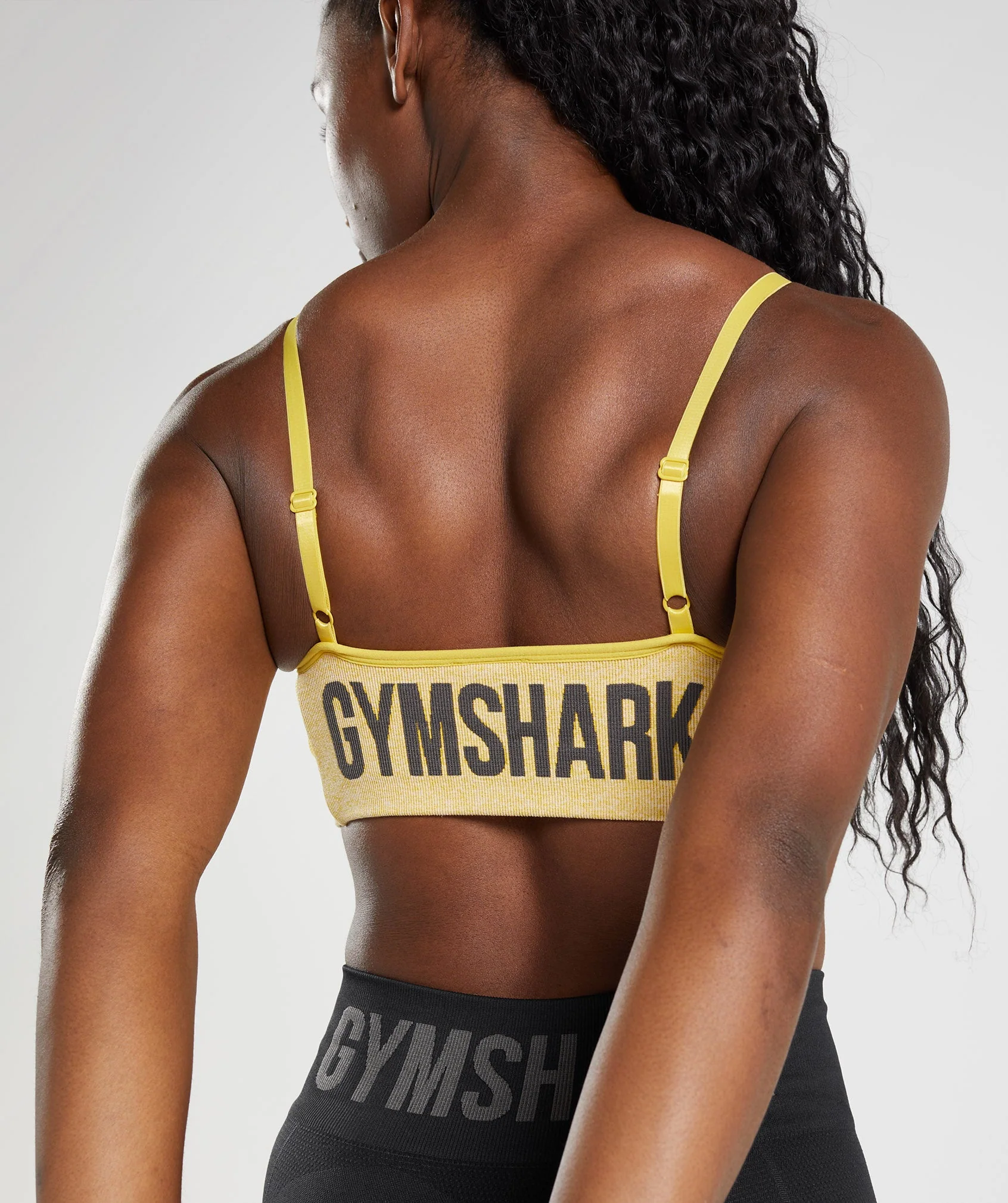 Gymshark Flex Strappy Sports Bra - Medallion Yellow/White Marl - Image 5