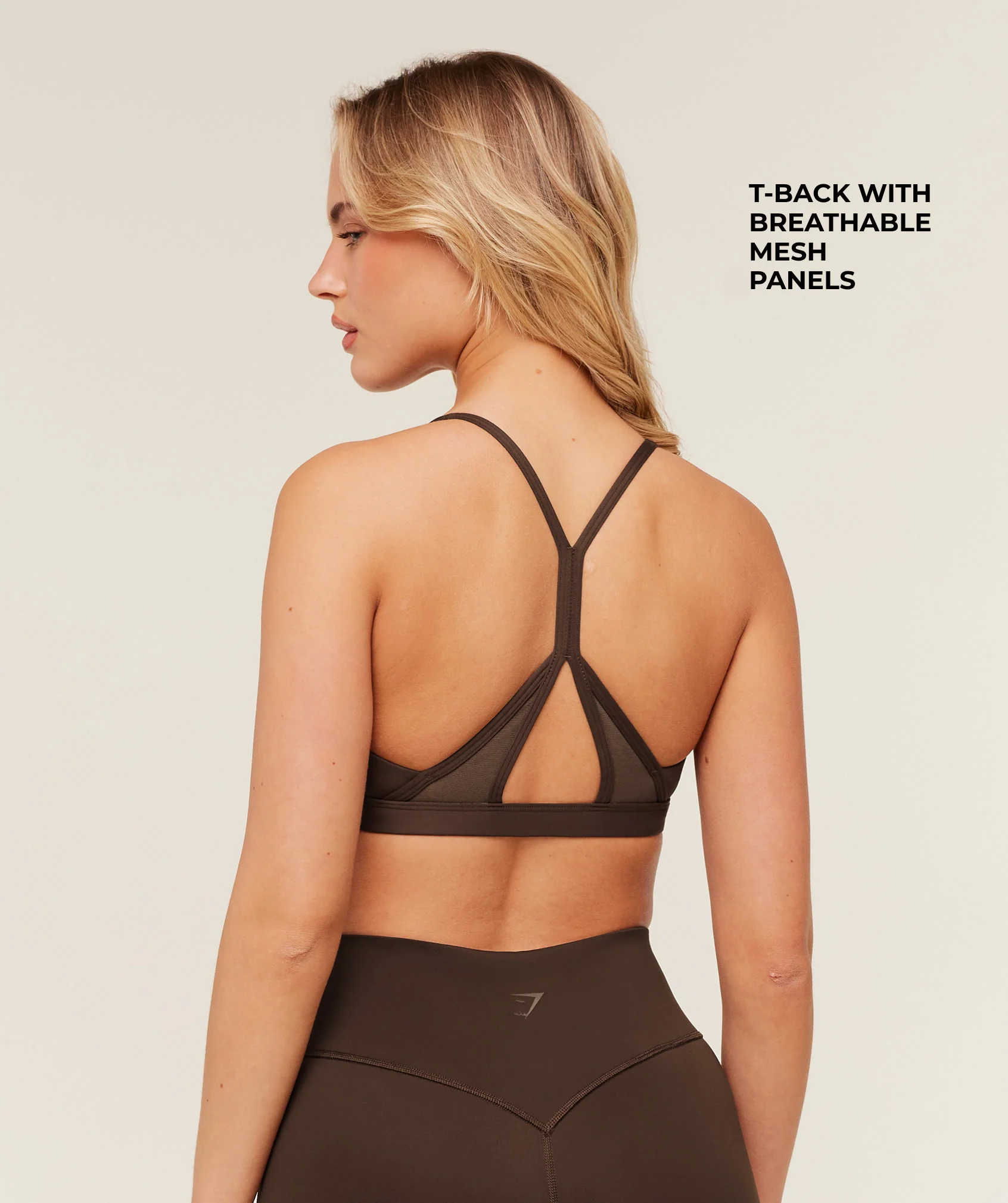 Gymshark Flow Light Support Sports Bra - Archive Brown - Image 2