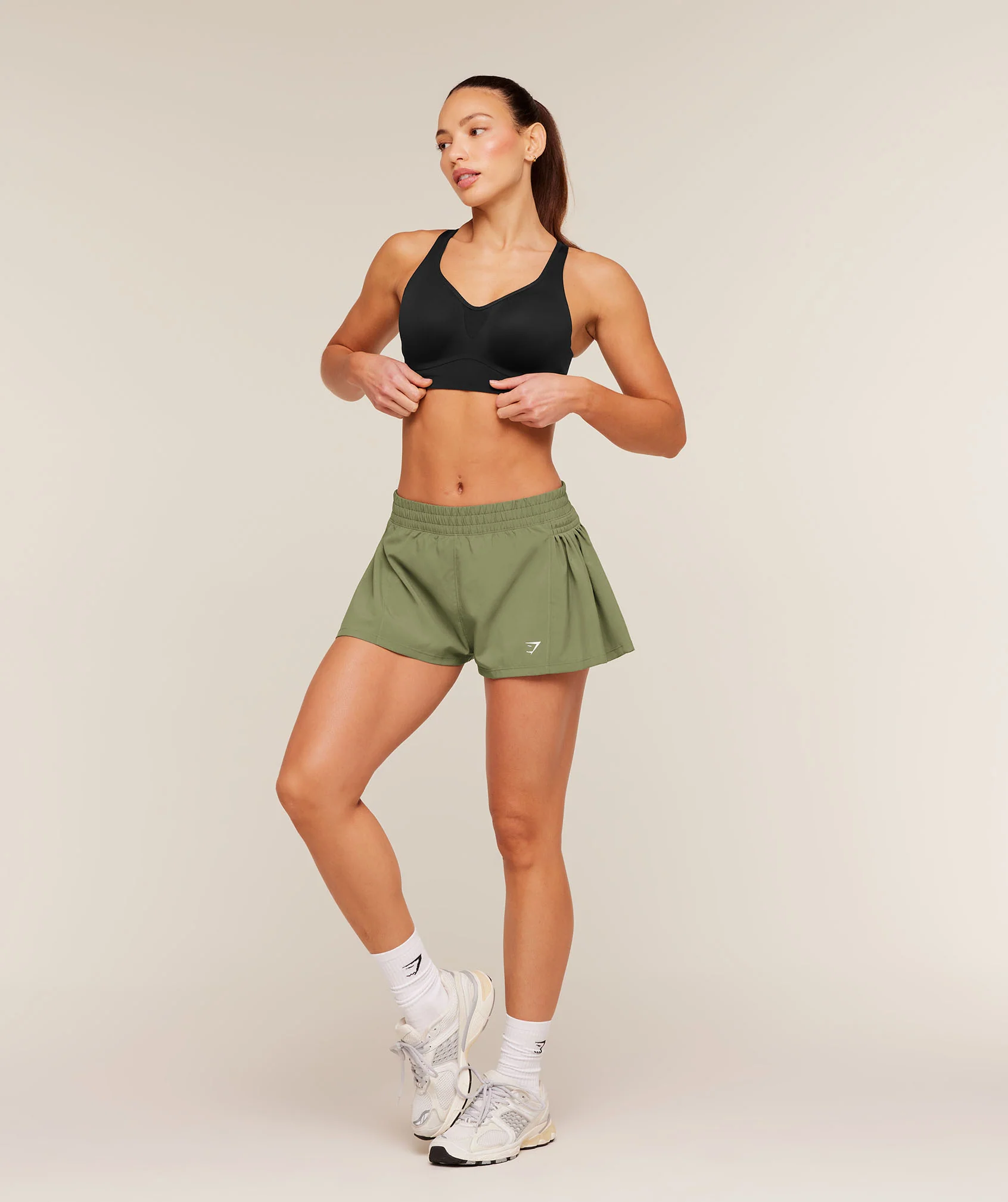 Gymshark Flutter Woven Shorts - GS Grounded Green - Image 4
