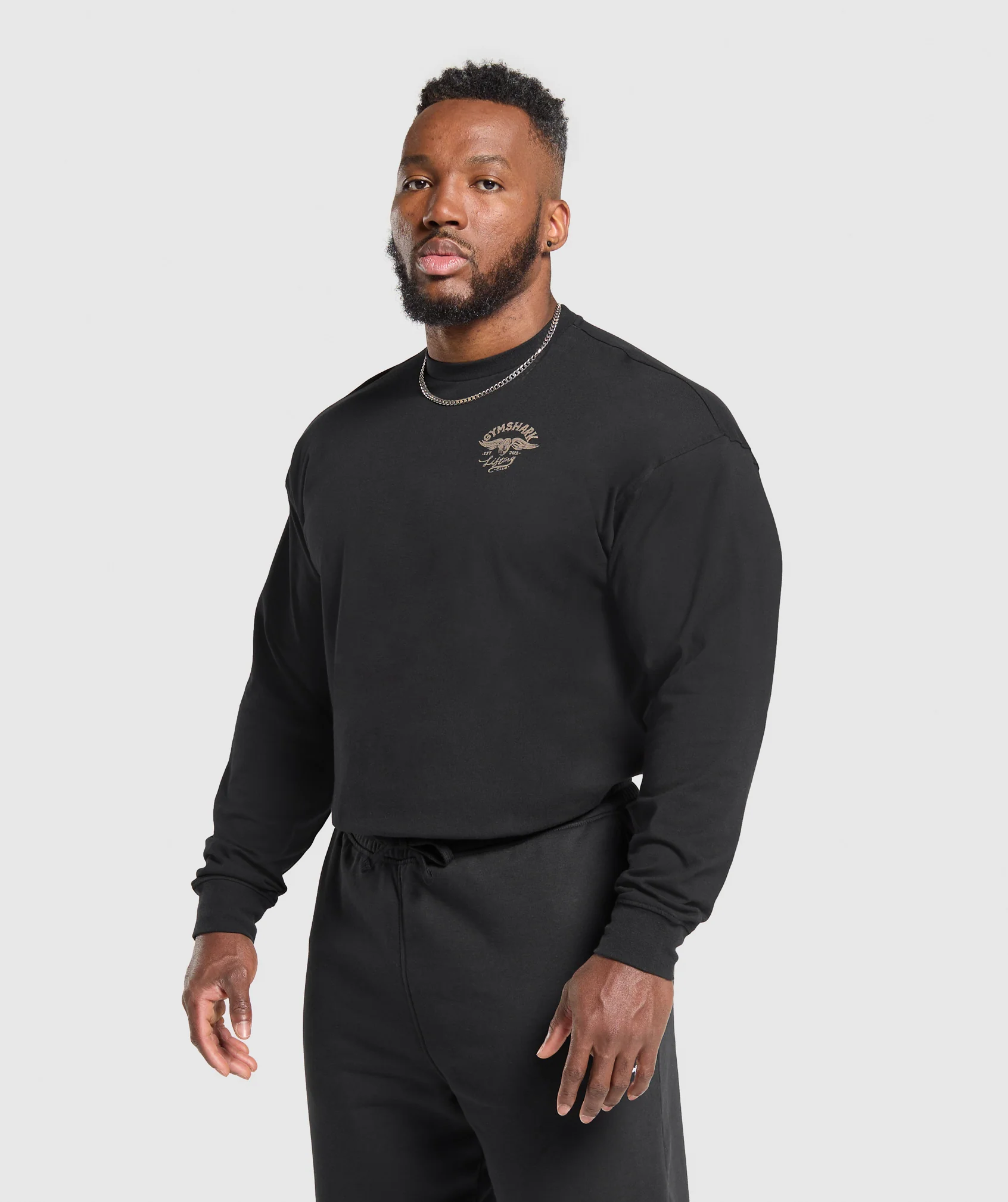 Gymshark Flying Weights Long Sleeve T-Shirt - Black - Image 3