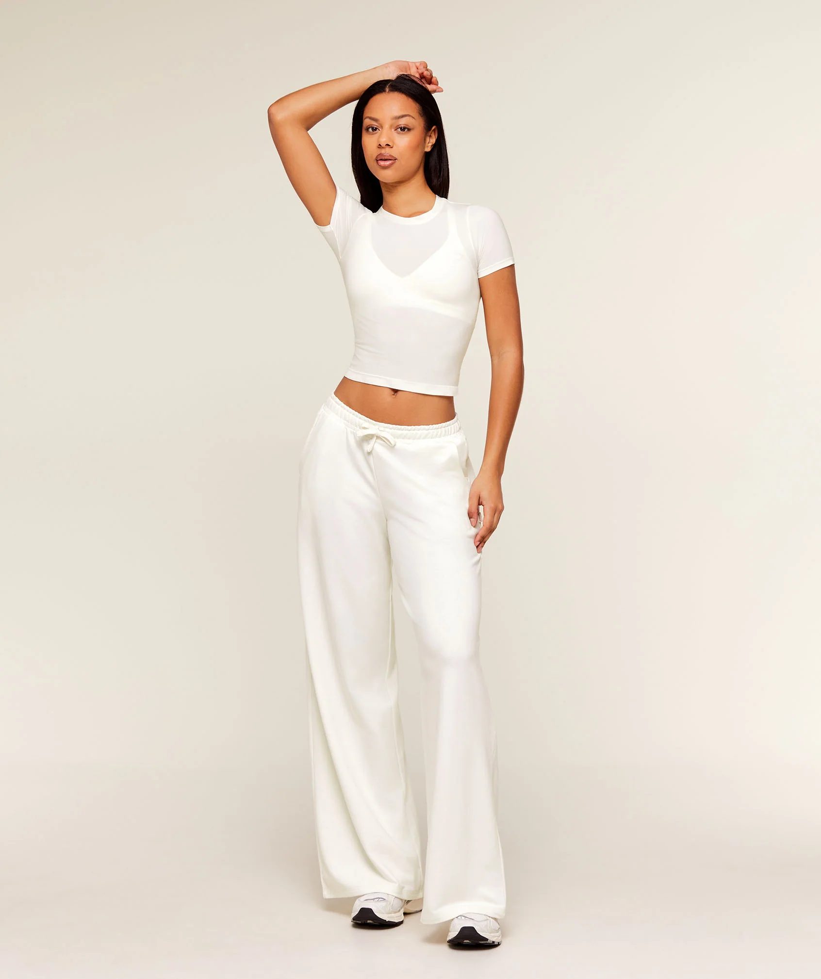 Gymshark Lightweight Wide Leg Pant Tall - Soft White - Image 5