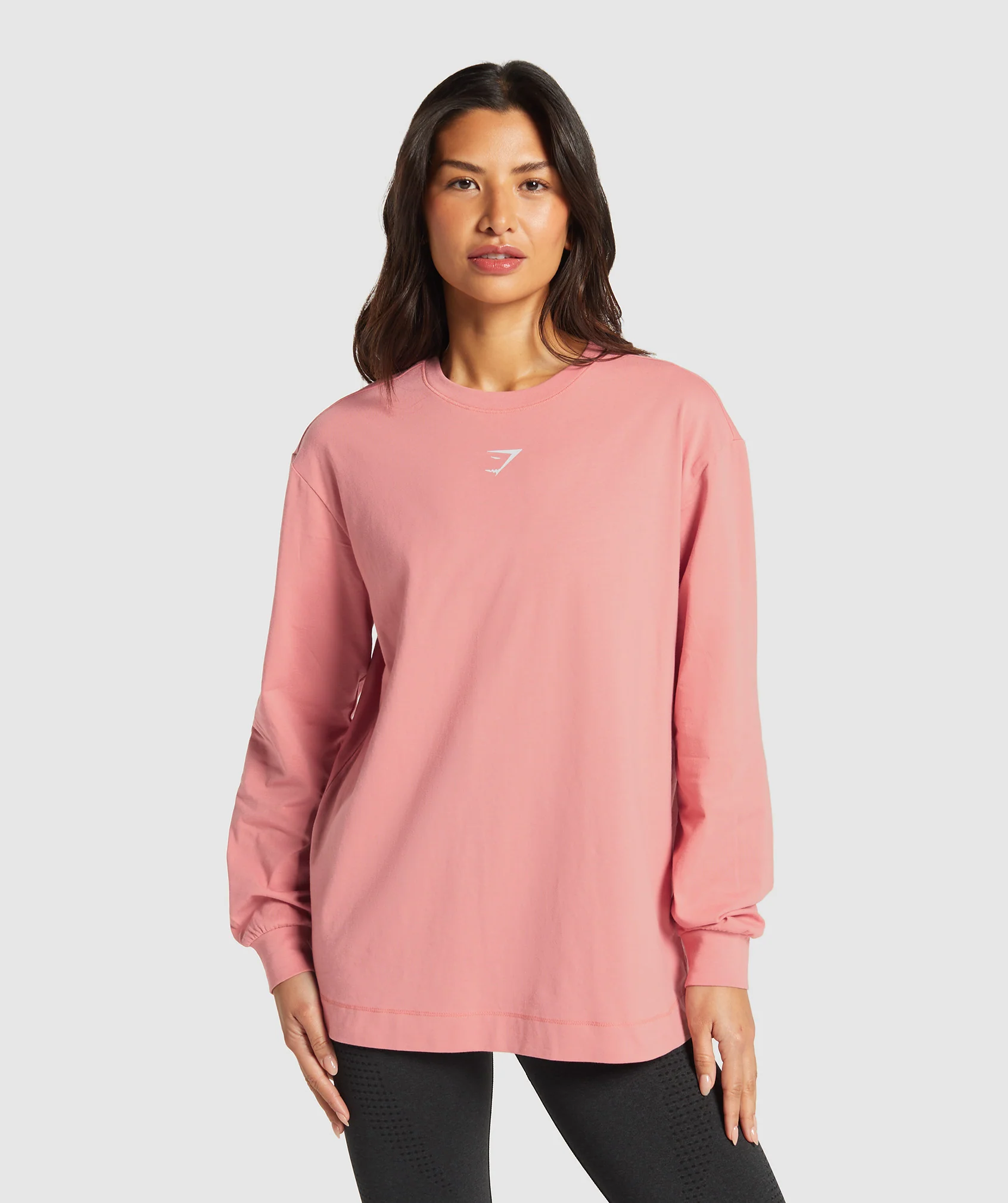 Gymshark Fraction Long Sleeve T-Shirt - Classic Pink - Image 2