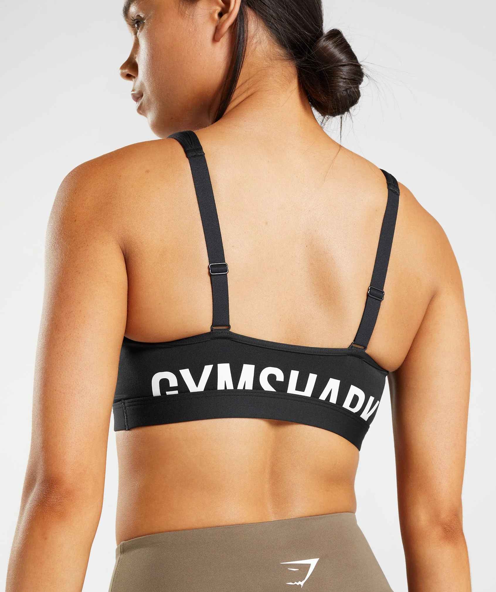 Gymshark FRACTION SPORTS BRA - Black/White - Image 2