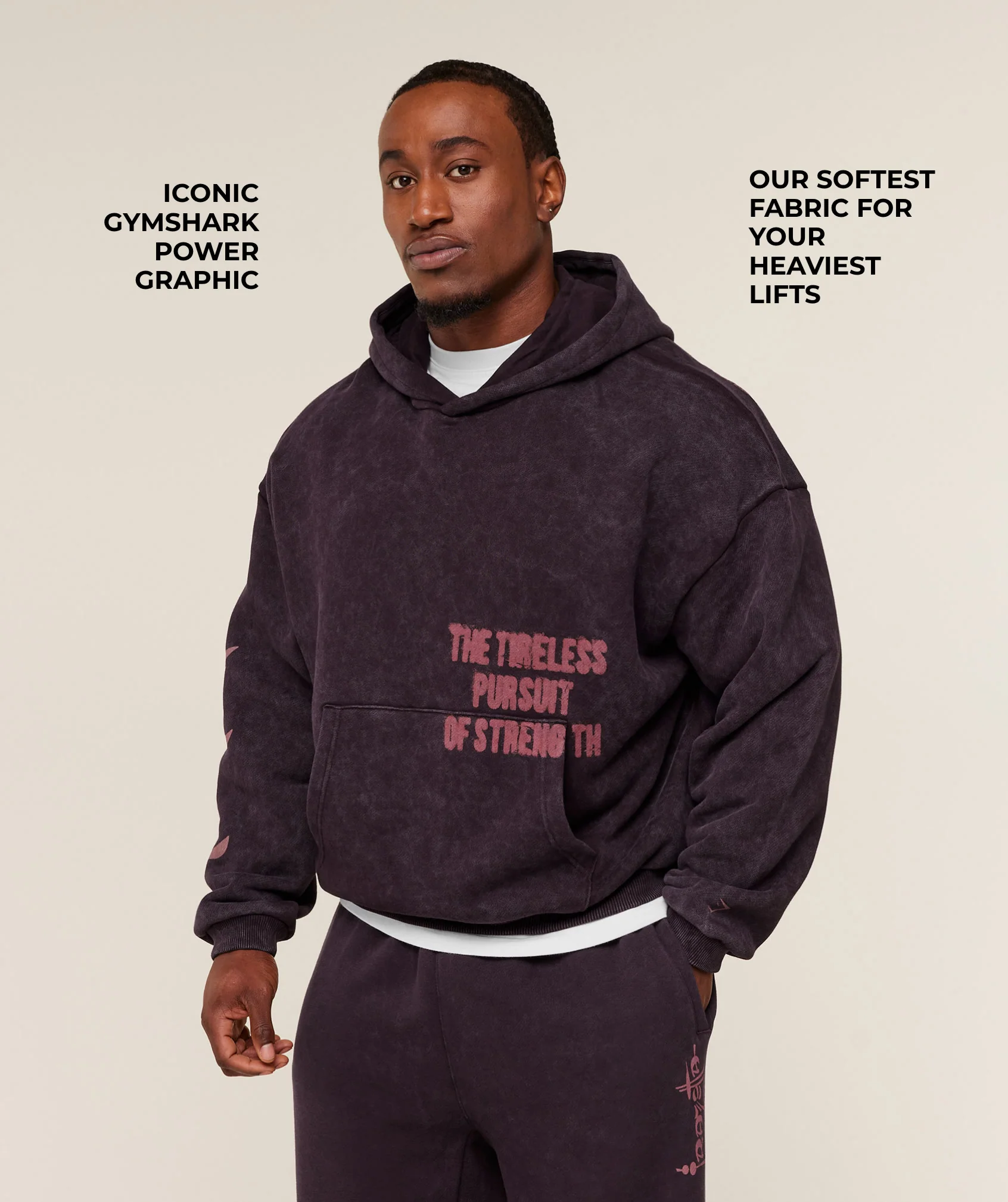 Gymshark Power x Frazetta Graphic Hoodie - Asphalt Grey/Plum Brown - Image 3
