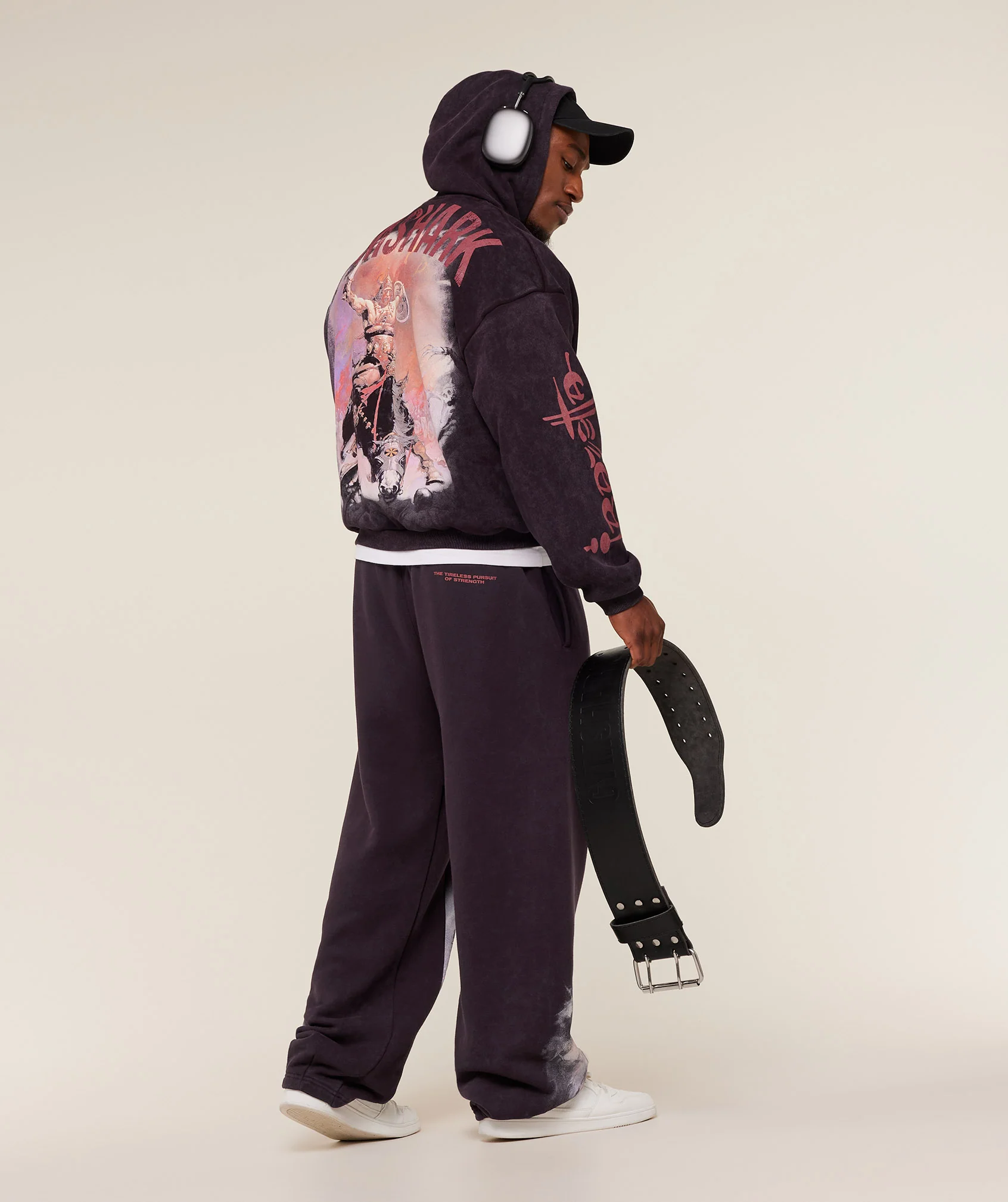 Gymshark Power x Frazetta Graphic Hoodie - Asphalt Grey/Plum Brown - Image 4