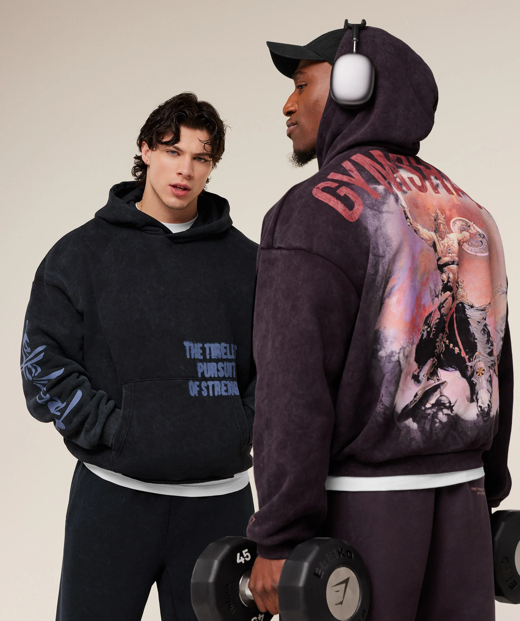 Gymshark Power x Frazetta Graphic Hoodie - Asphalt Grey/Plum Brown - Image 6